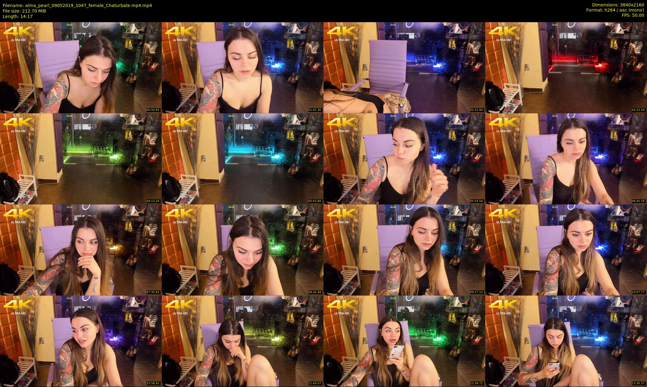 alma_pearl — 15 minute Chaturbate female cam show recording, 4K, May 9, 2019
