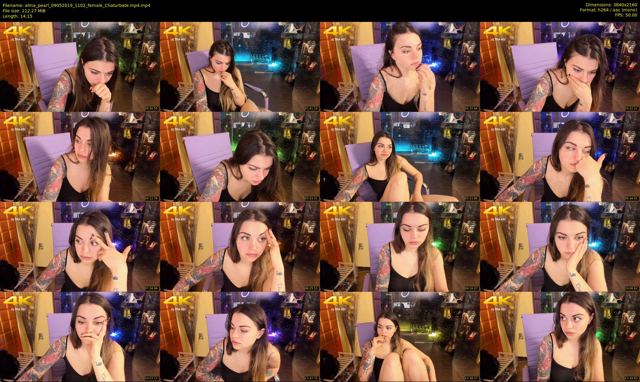 alma_pearl — 15 minute Chaturbate female cam show recording, 4K, May 9, 2019