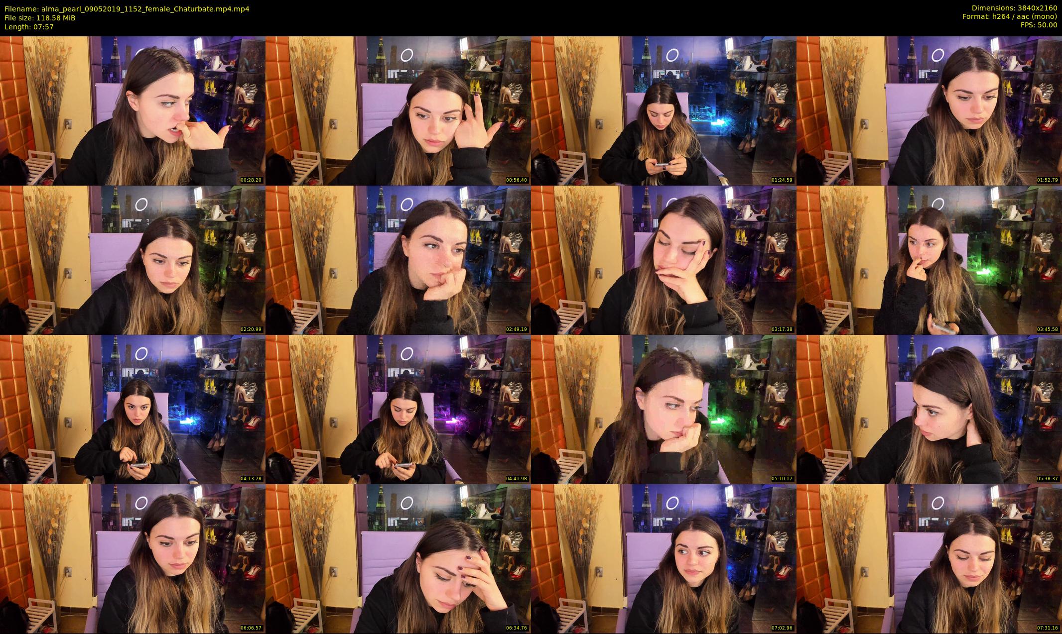 alma_pearl — 8 minute Chaturbate female cam show recording, 4K, May 9, 2019