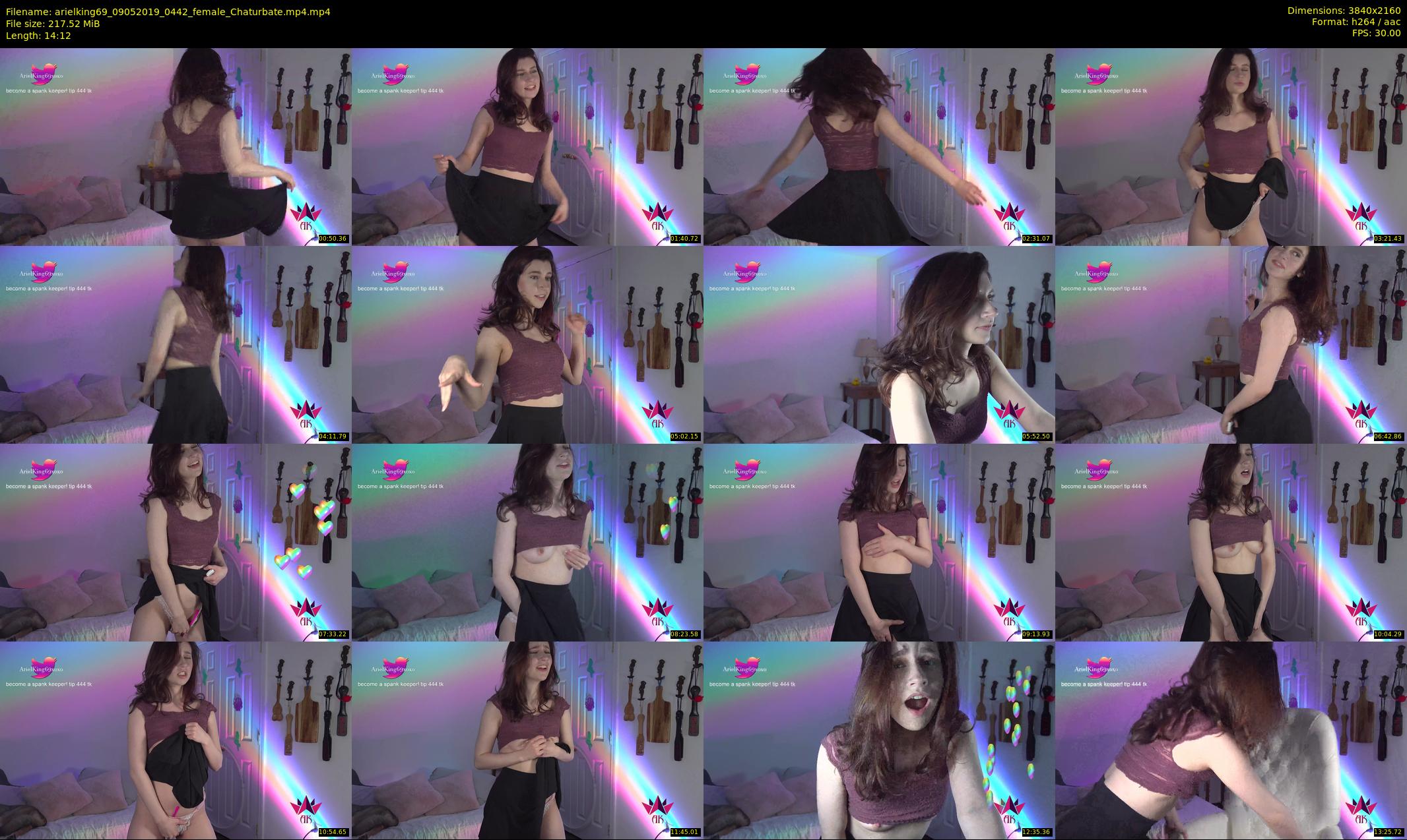 arielking69 — 15 minute Chaturbate female cam show recording, 4K, May 9, 2019