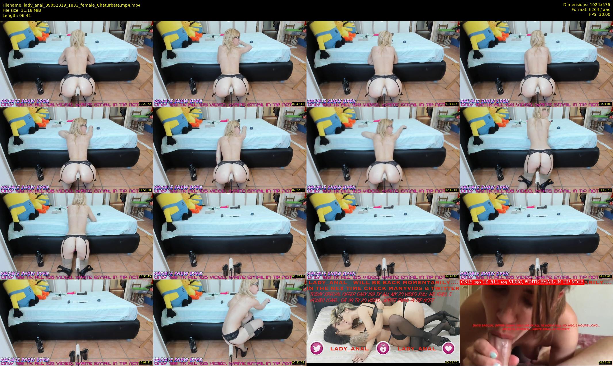 lady_anal — 7 minute Chaturbate female cam show recording, 480p, May 9, 2019