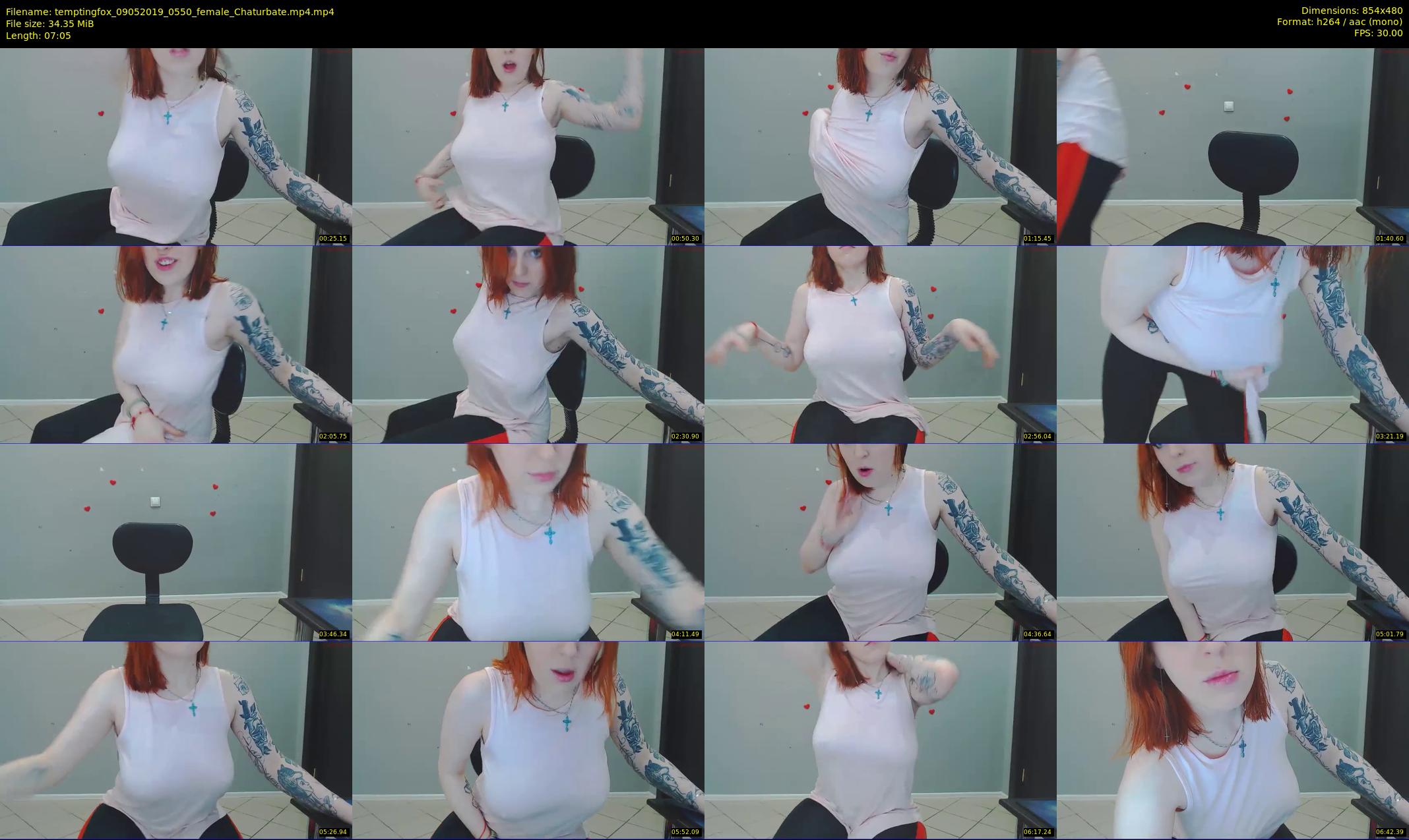temptingfox — 8 minute Chaturbate female cam show recording, 480p, May 9, 2019