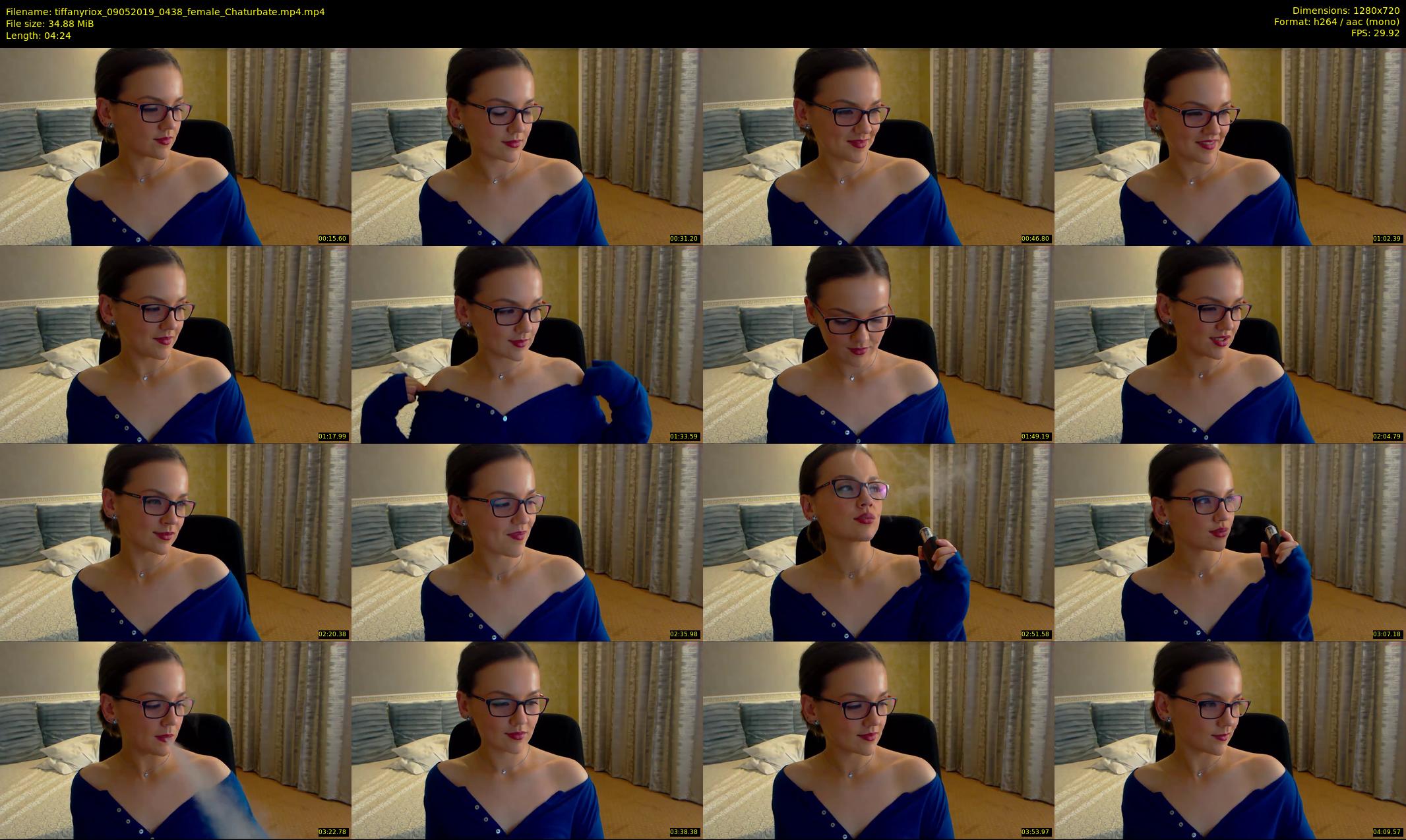 tiffanyriox — 5 minute Chaturbate female cam show recording, 720p, May 9, 2019