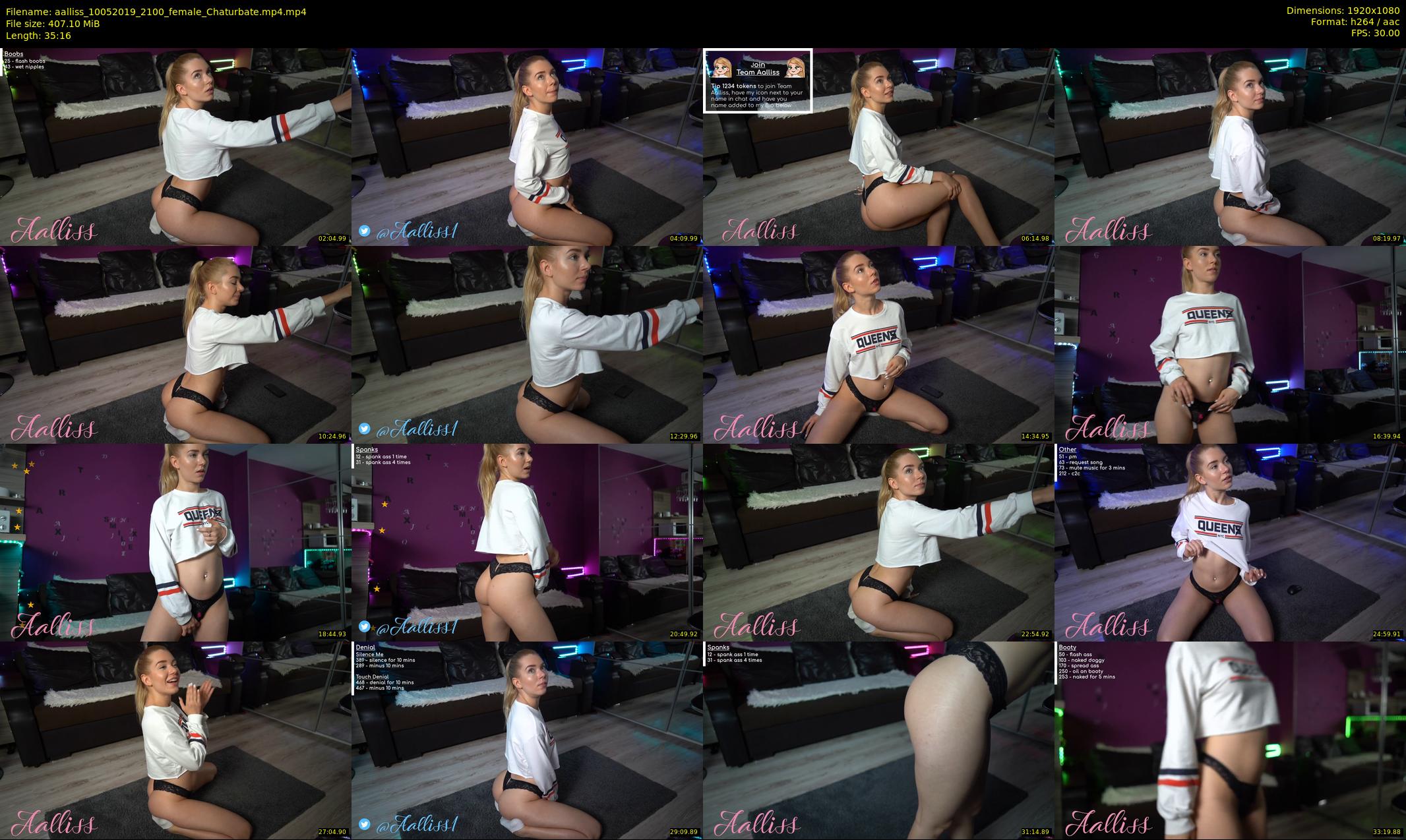 aalliss — 36 minute Chaturbate female cam show recording, 1080p, May 10, 2019