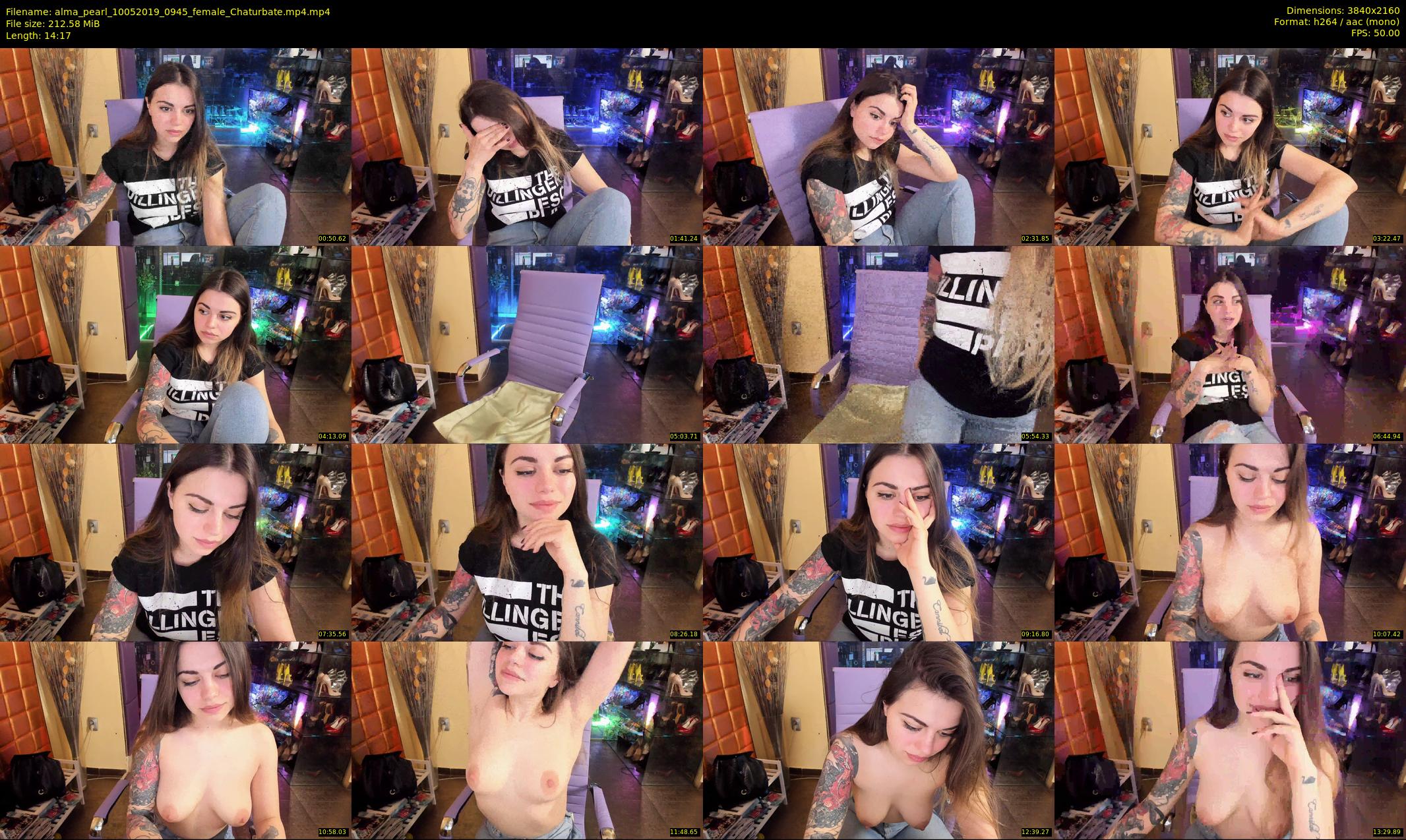 alma_pearl — 15 minute Chaturbate female cam show recording, 4K, May 10, 2019