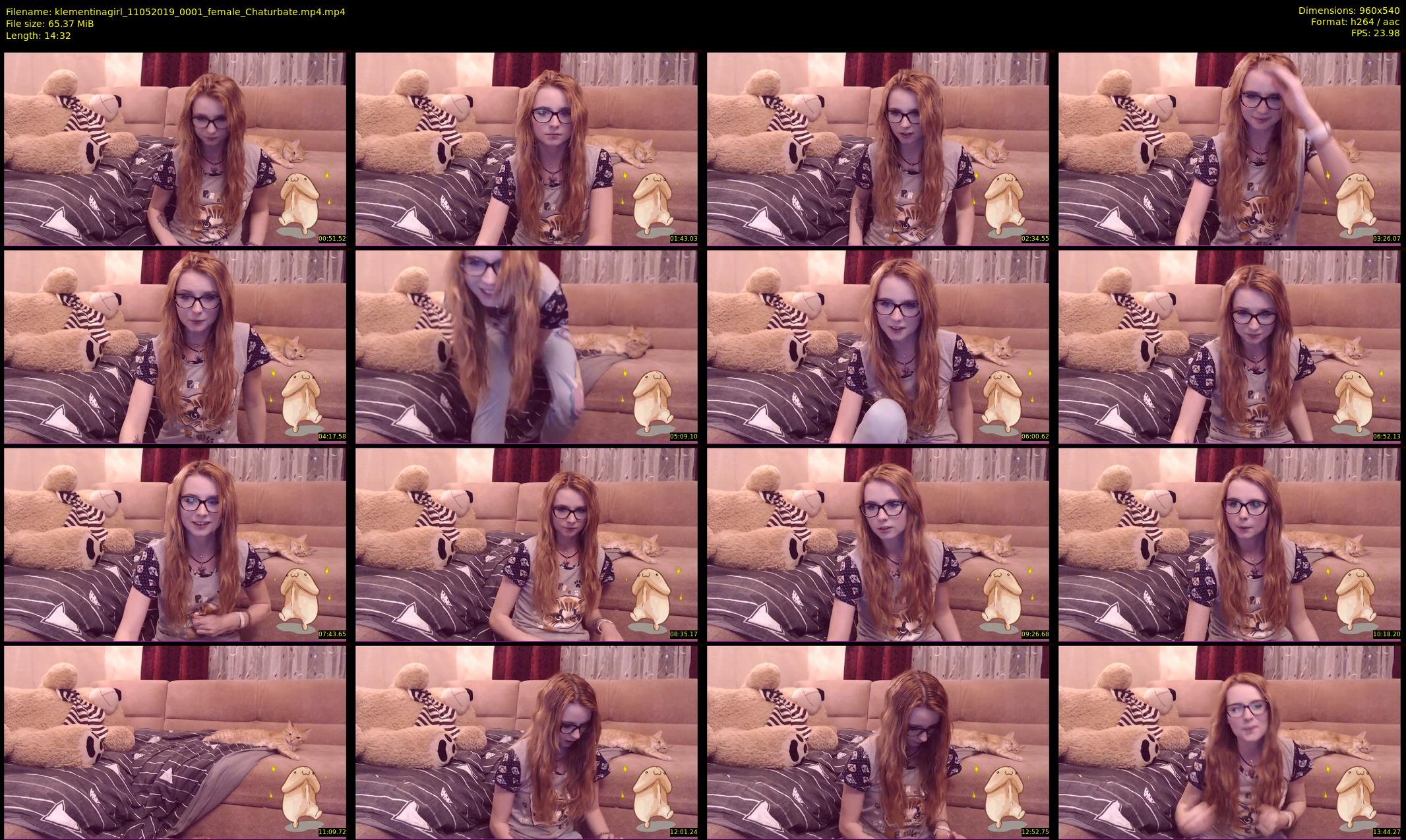 klementinagirl — 15 minute Chaturbate female cam show recording, 480p, May 11, 2019
