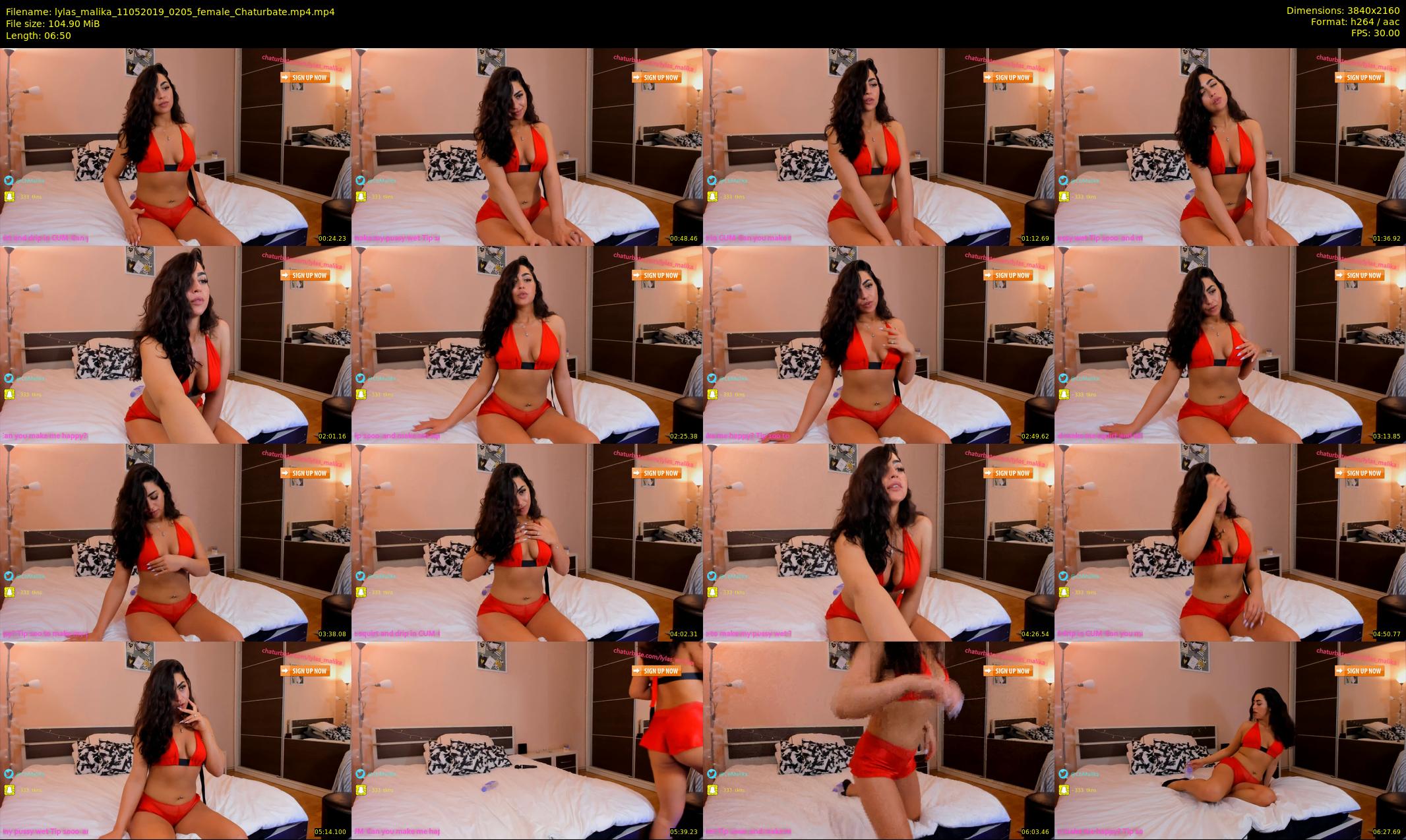 lylas_malika — 7 minute Chaturbate female cam show recording, 4K, May 11, 2019