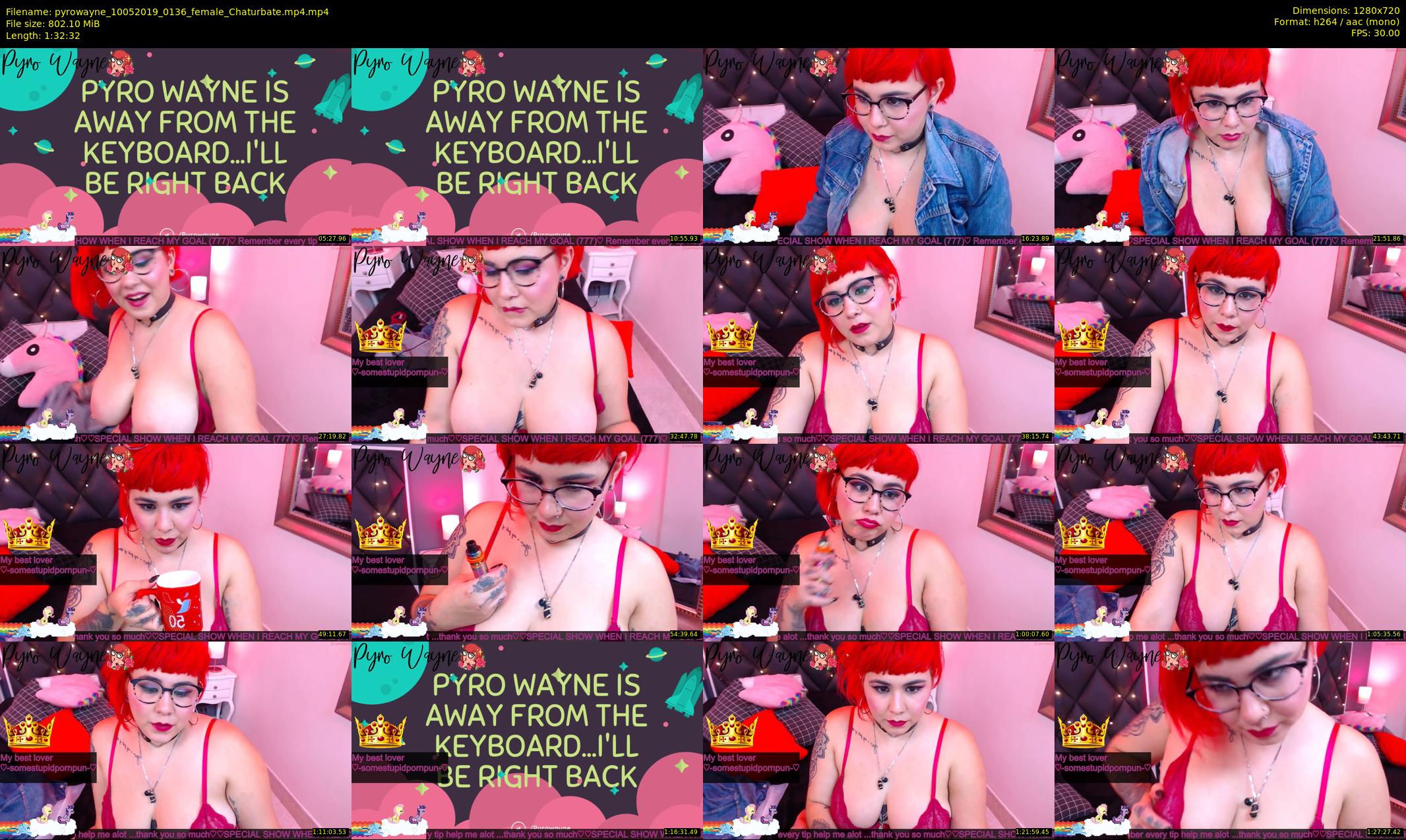 pyrowayne — 93 minute Chaturbate female cam show recording, 720p, May 10, 2019