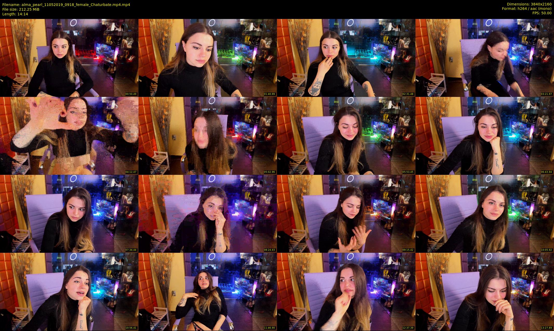 alma_pearl — 15 minute Chaturbate female cam show recording, 4K, May 11, 2019