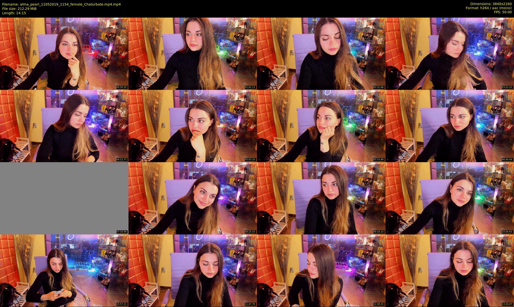alma_pearl — 15 minute Chaturbate female cam show recording, 4K, May 11, 2019