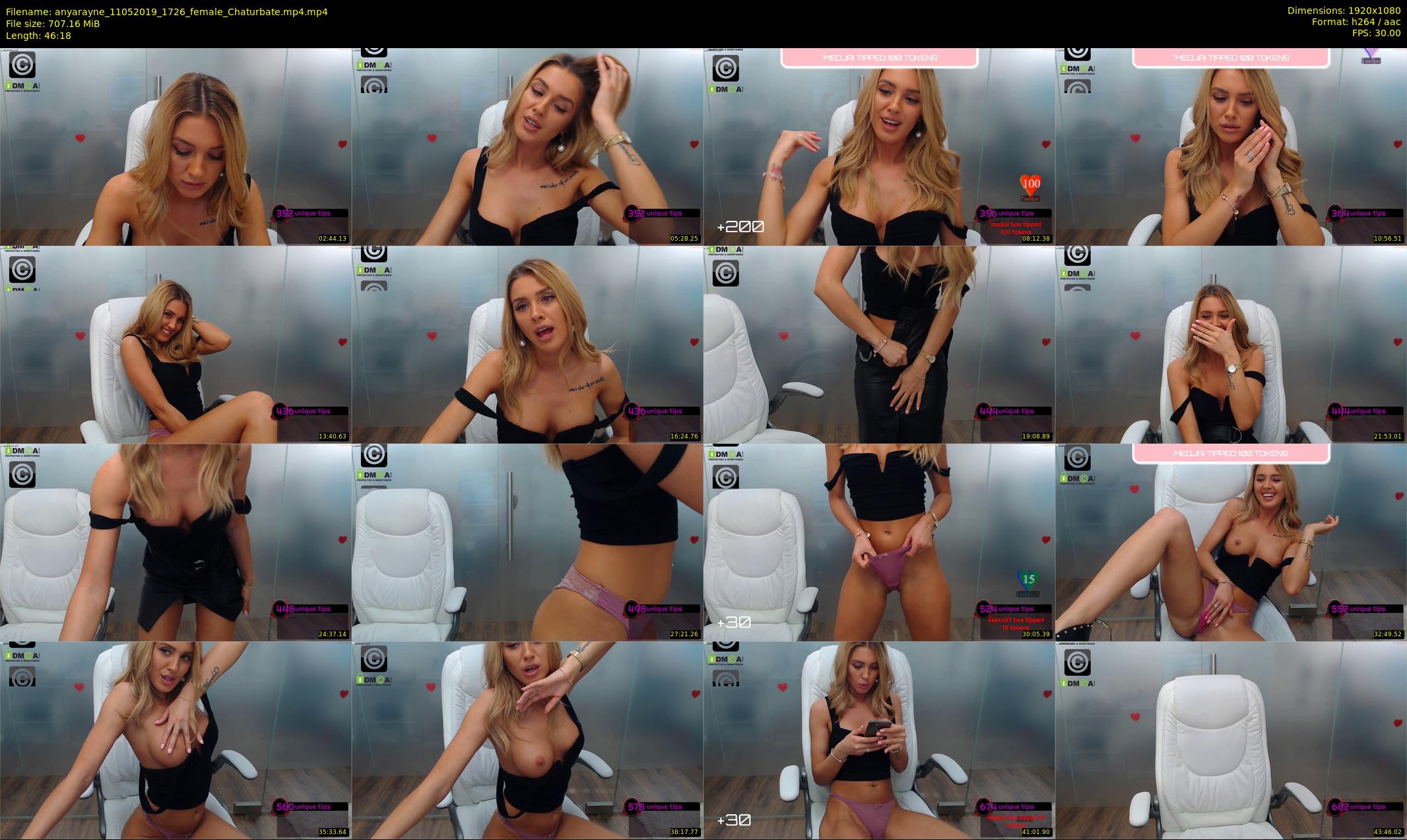 anyarayne — 47 minute Chaturbate female cam show recording, 1080p, May 11, 2019