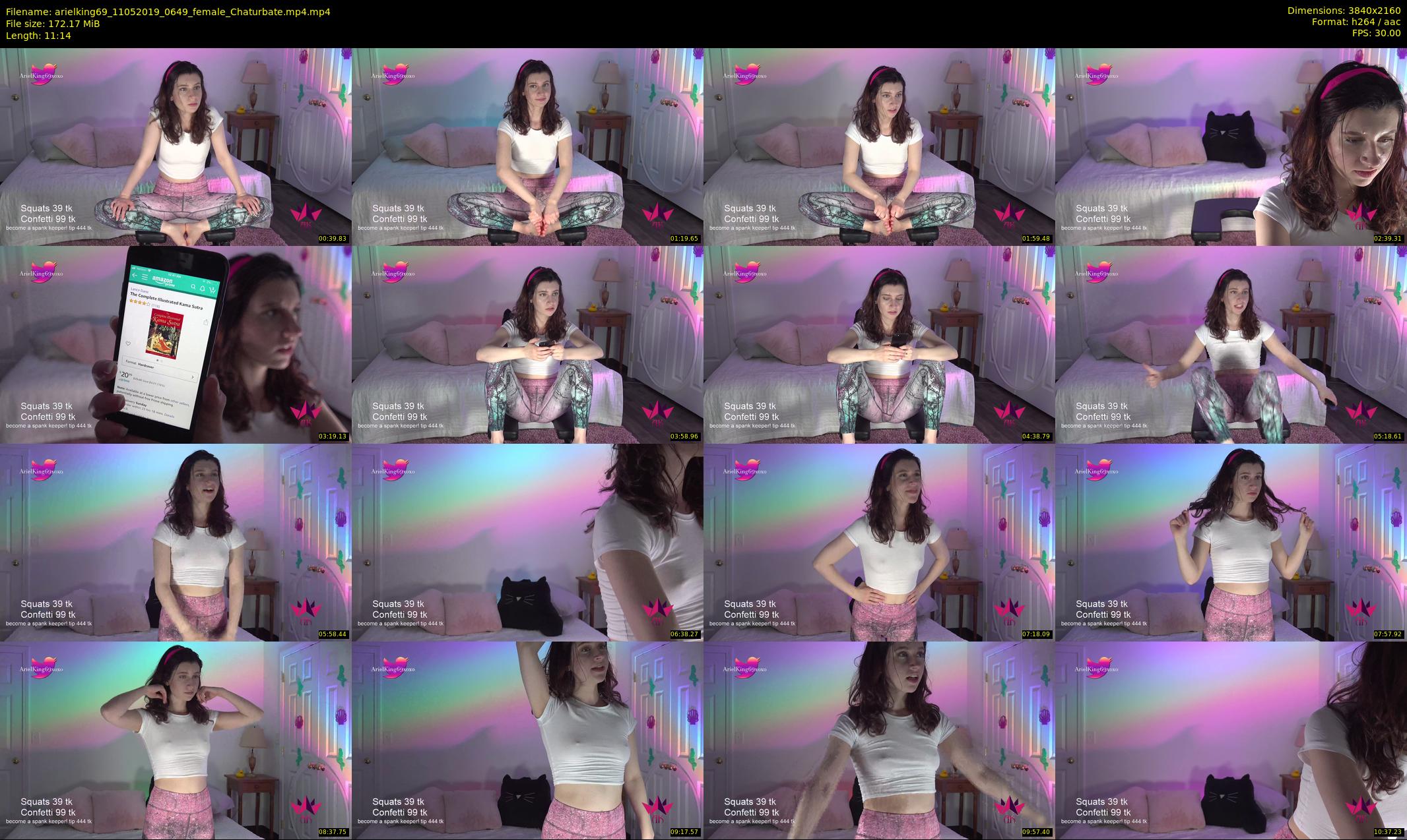 arielking69 — 12 minute Chaturbate female cam show recording, 4K, May 11, 2019
