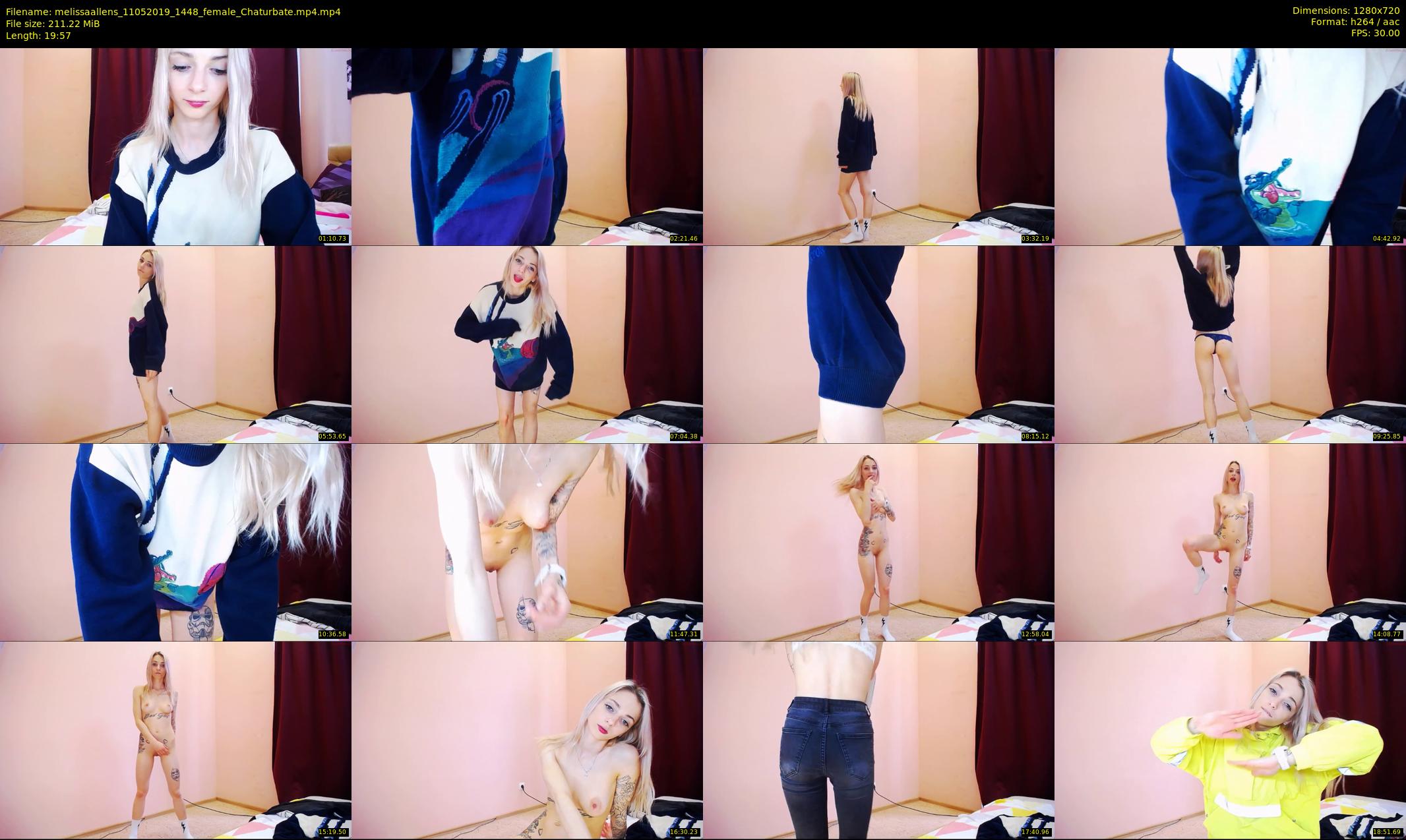 melissaallens — 20 minute Chaturbate female cam show recording, 720p, May 11, 2019
