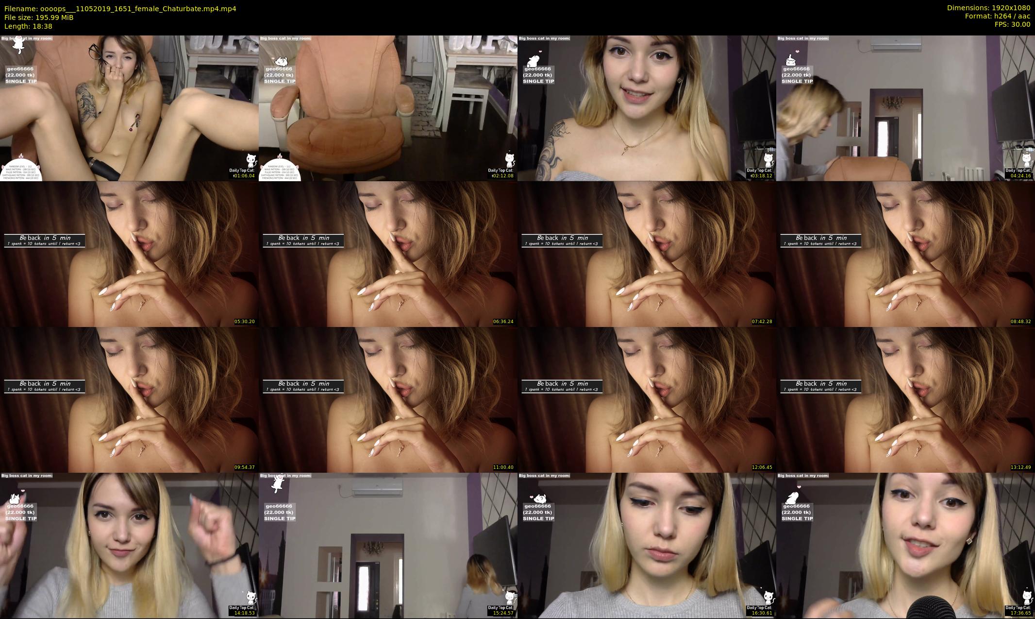oooops__ — 19 minute Chaturbate female cam show recording, 1080p, May 11, 2019