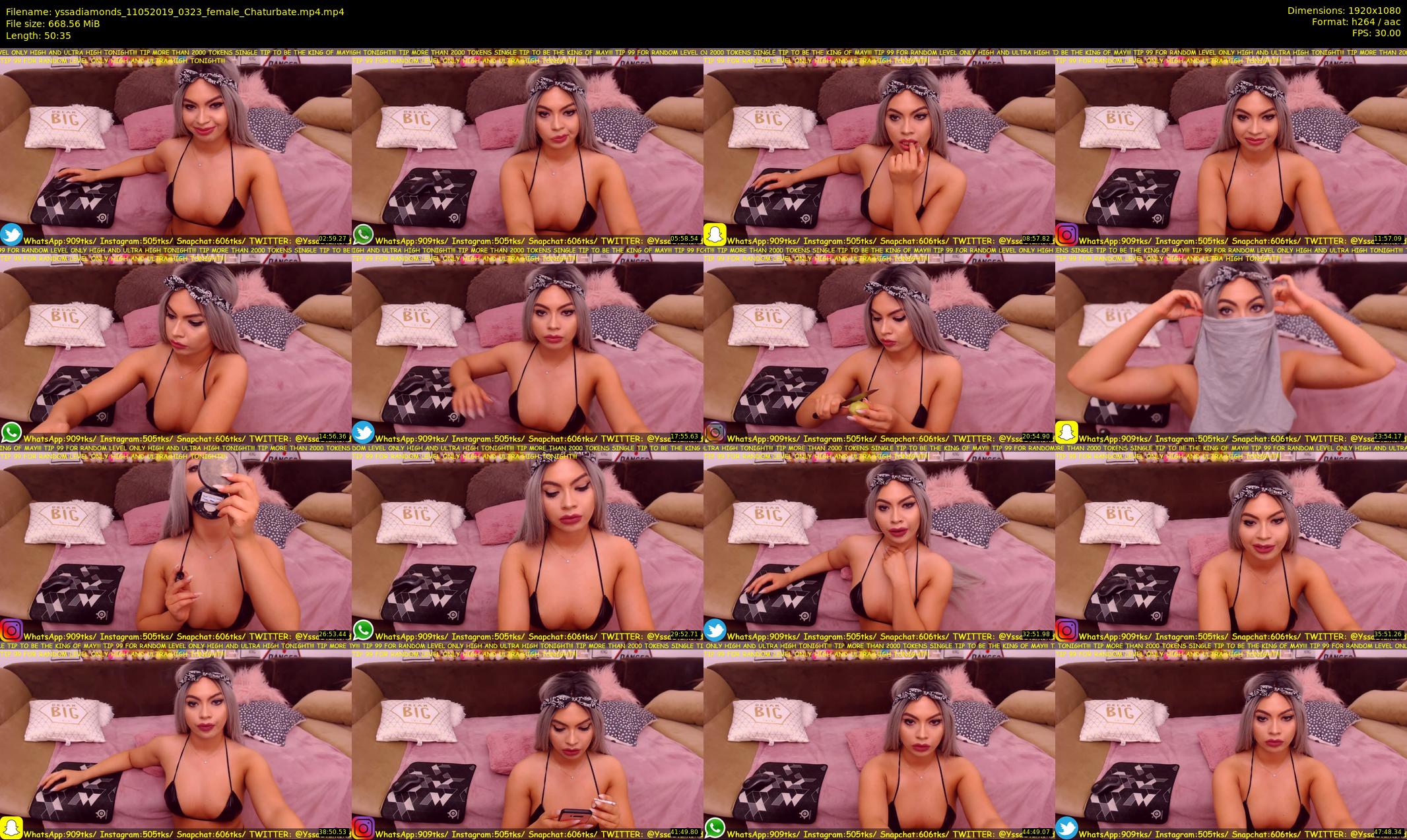yssadiamonds — 51 minute Chaturbate female cam show recording, 1080p, May 11, 2019