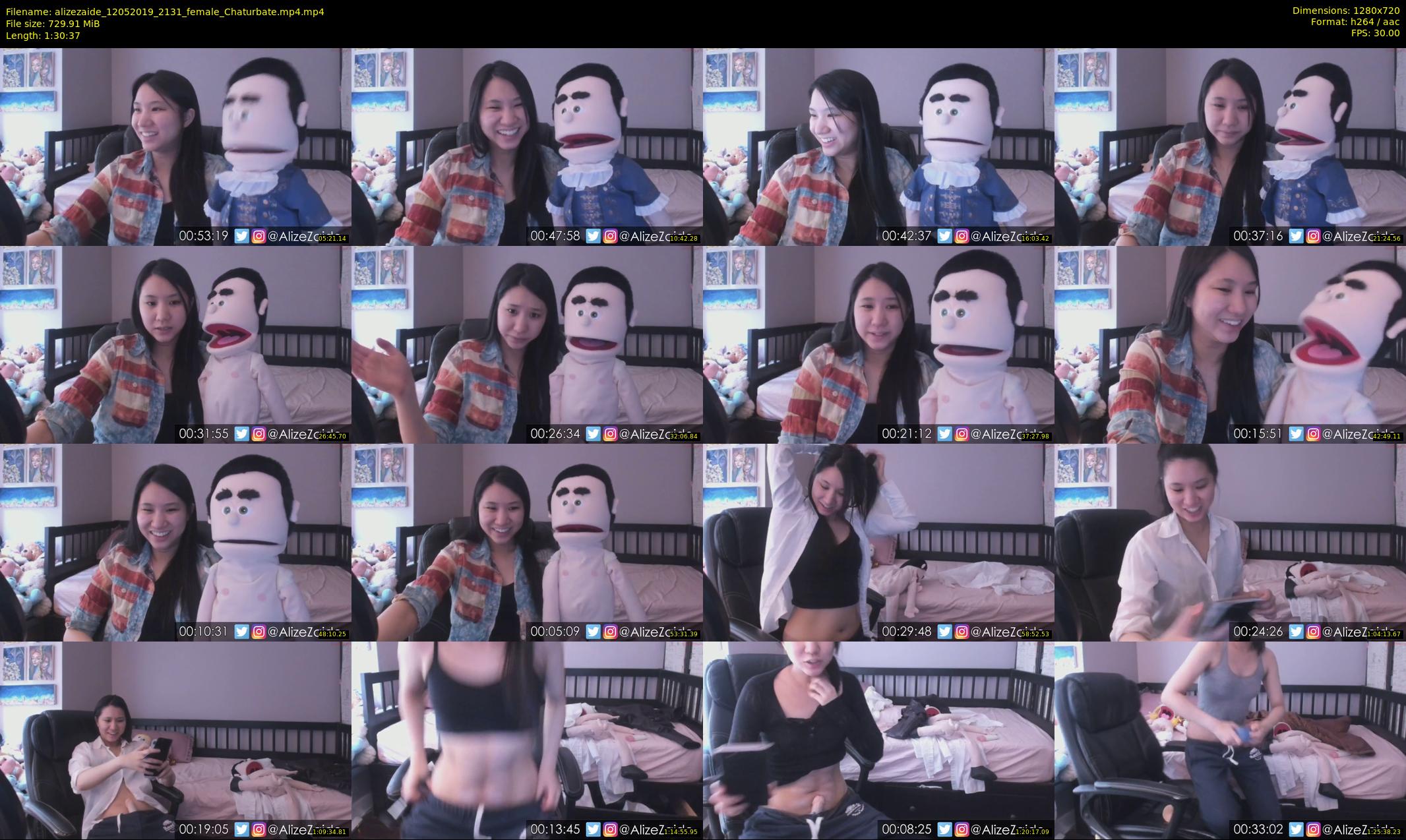 alizezaide — 91 minute Chaturbate female cam show recording, 720p, May 12, 2019