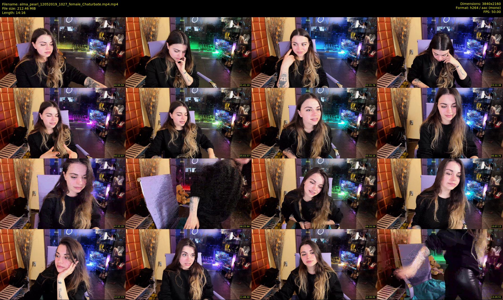 alma_pearl — 15 minute Chaturbate female cam show recording, 4K, May 12, 2019