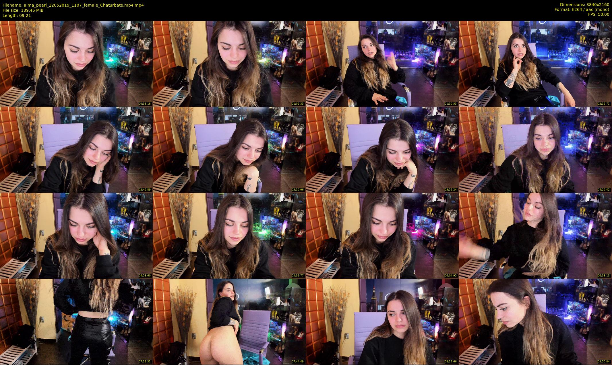 alma_pearl — 10 minute Chaturbate female cam show recording, 4K, May 12, 2019