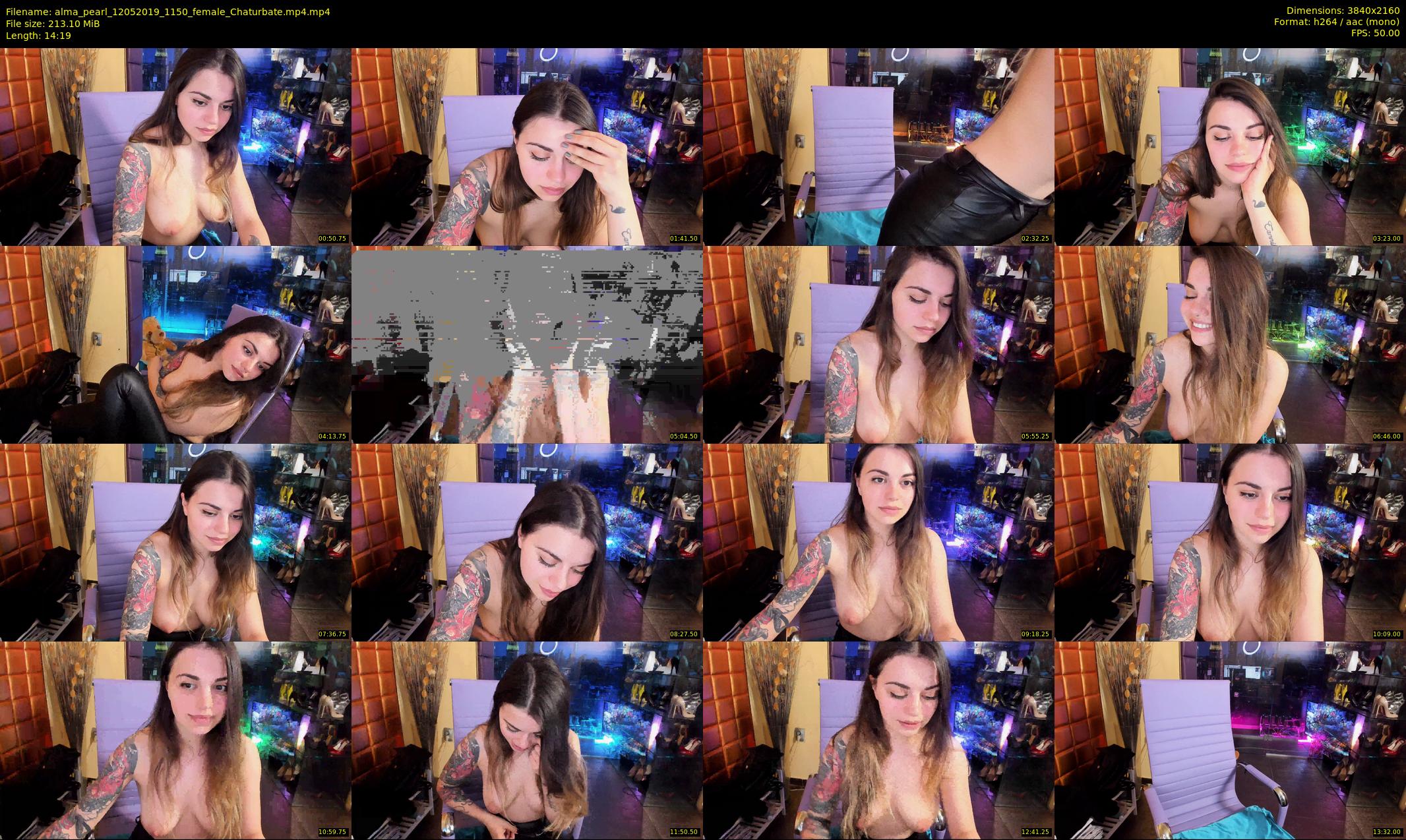 alma_pearl — 15 minute Chaturbate female cam show recording, 4K, May 12, 2019