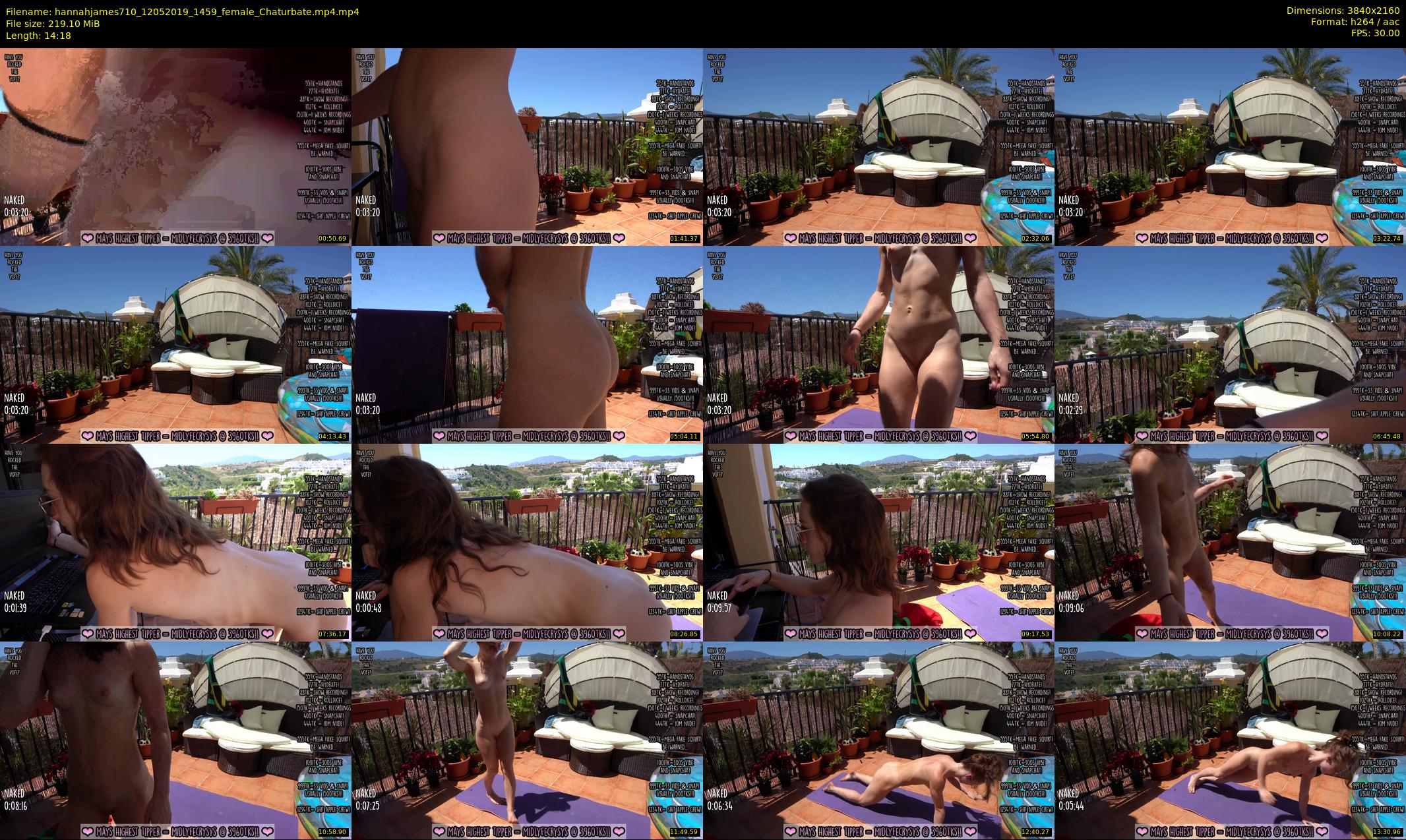 hannahjames710 — 15 minute Chaturbate female cam show recording, 4K, May 12, 2019