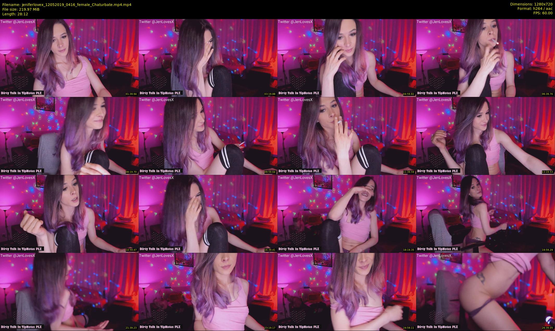 jeniferlovex — 29 minute Chaturbate female cam show recording, 720p, May 12, 2019