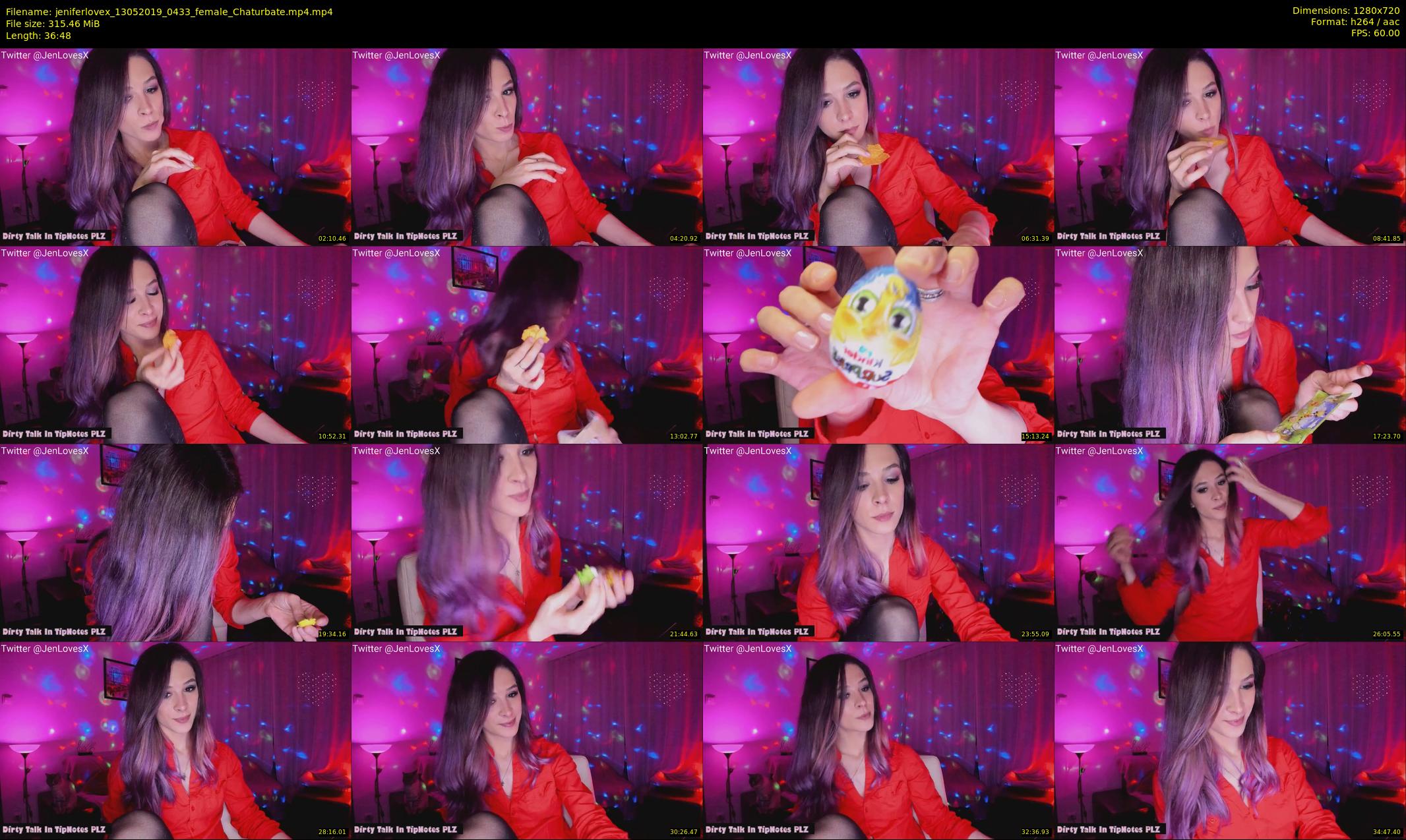 jeniferlovex — 37 minute Chaturbate female cam show recording, 720p, May 13, 2019
