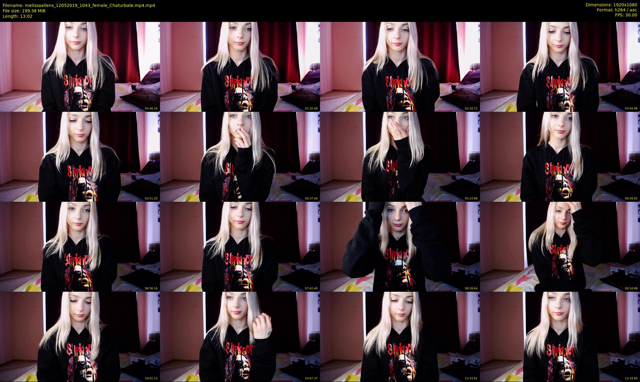 melissaallens — 14 minute Chaturbate female cam show recording, 1080p, May 12, 2019