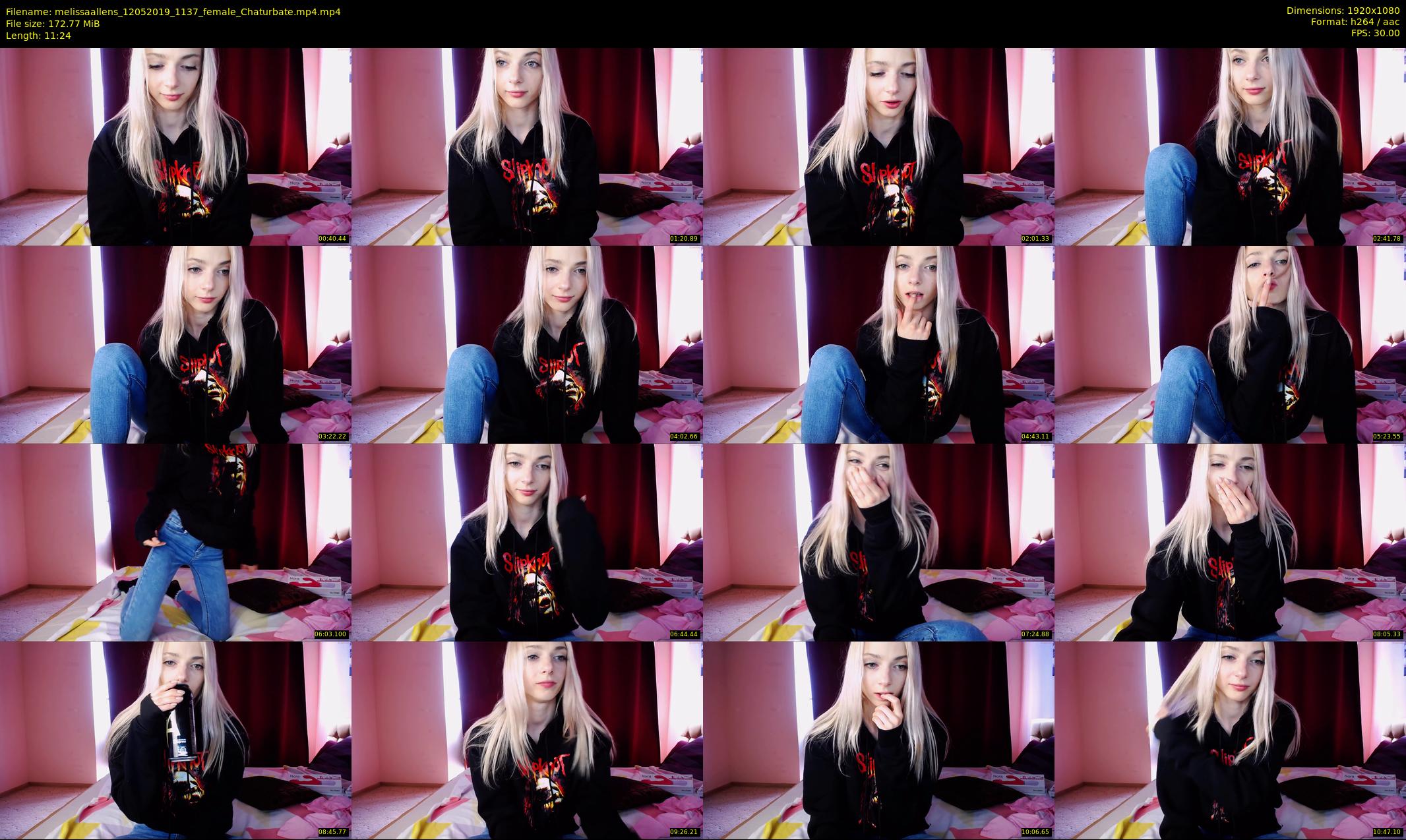 melissaallens — 12 minute Chaturbate female cam show recording, 1080p, May 12, 2019