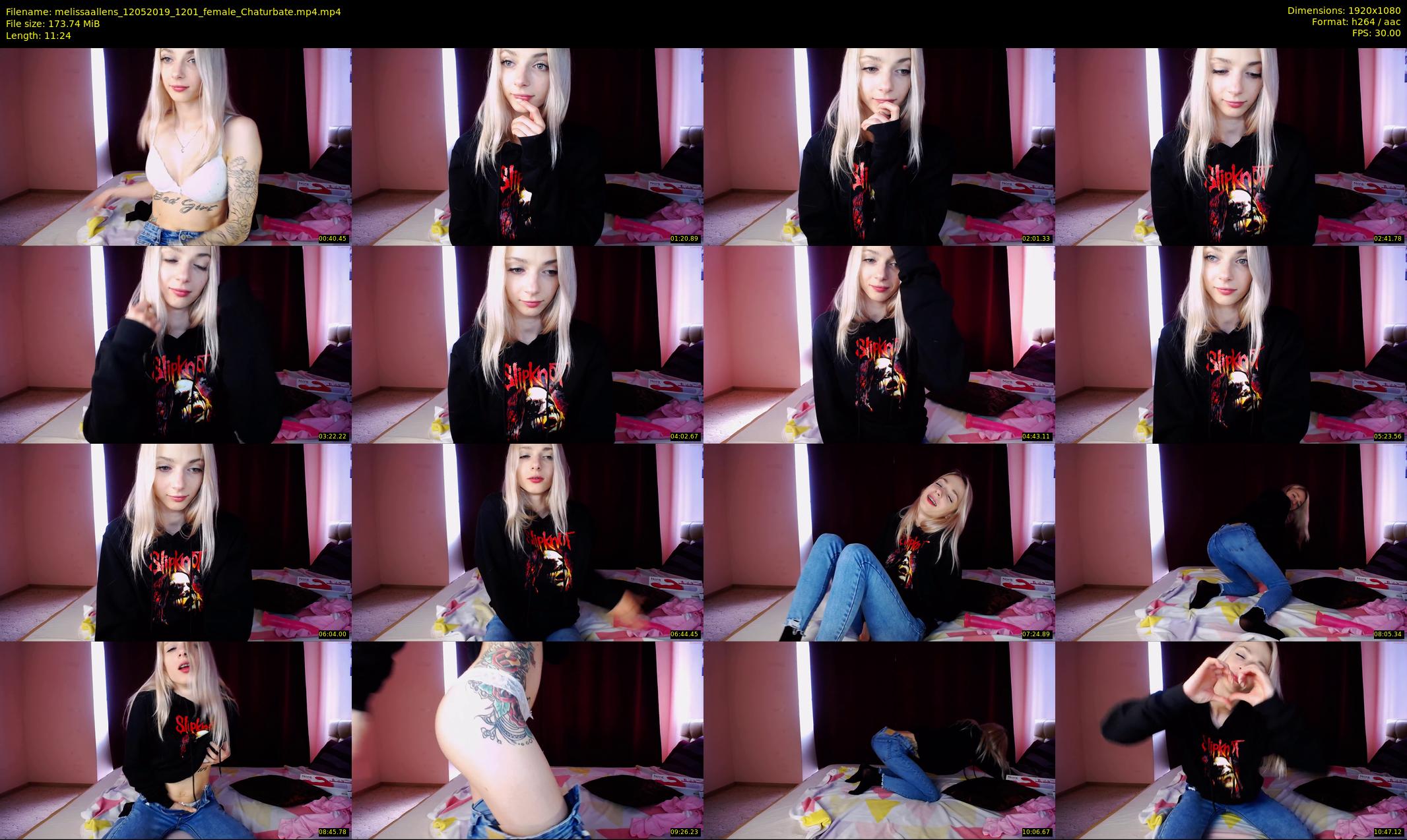 melissaallens — 12 minute Chaturbate female cam show recording, 1080p, May 12, 2019