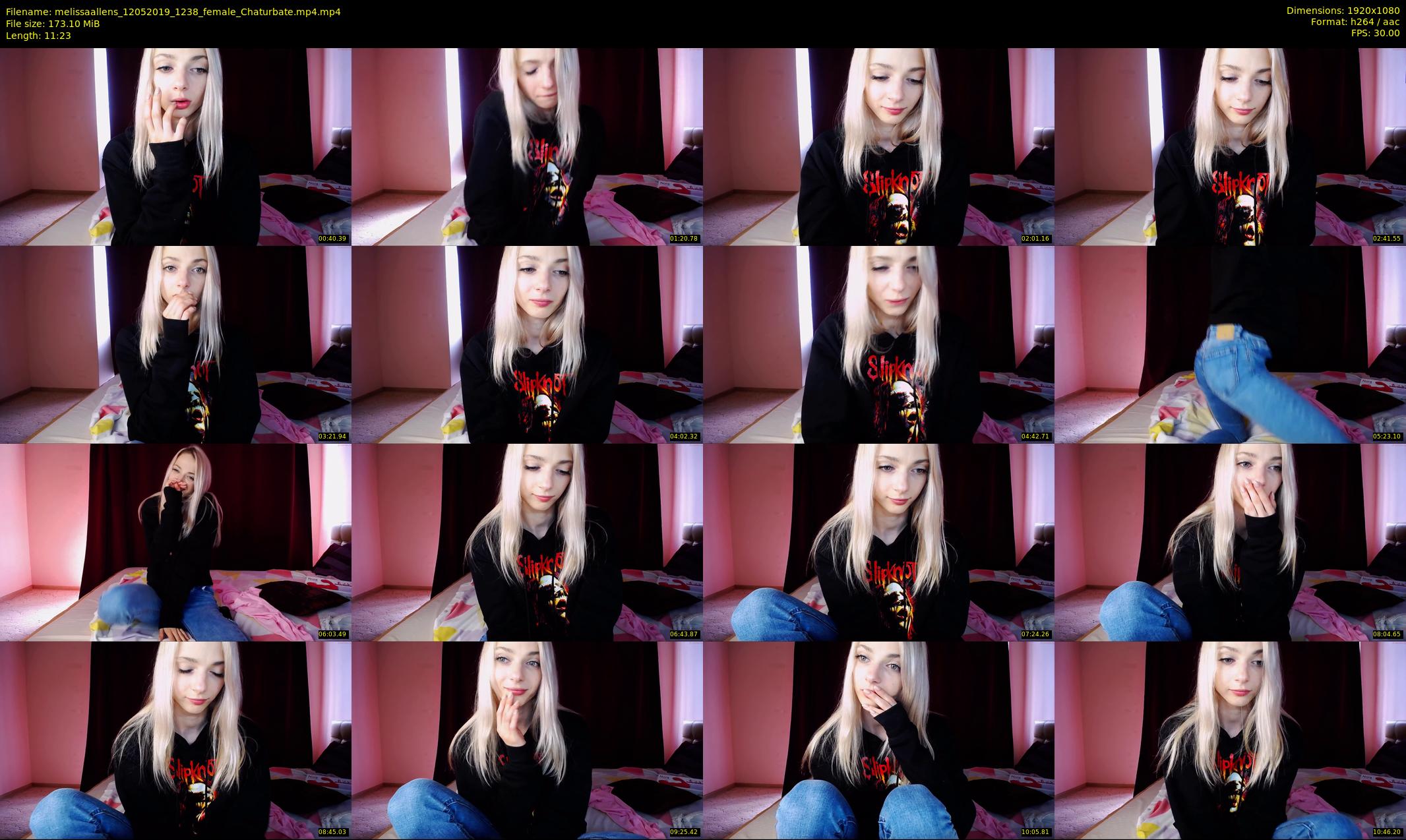 melissaallens — 12 minute Chaturbate female cam show recording, 1080p, May 12, 2019
