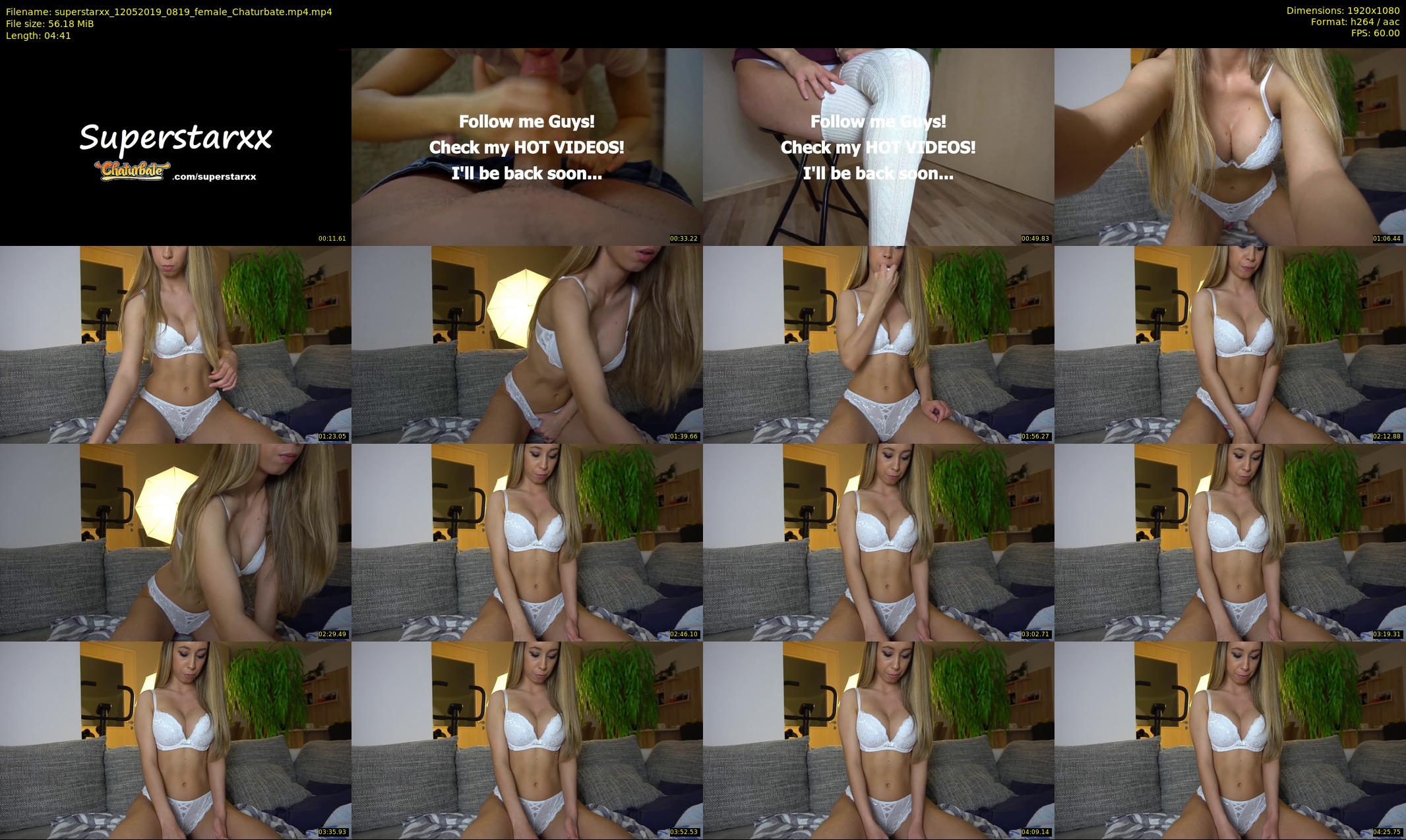 superstarxx — 5 minute Chaturbate female cam show recording, 1080p, May 12, 2019