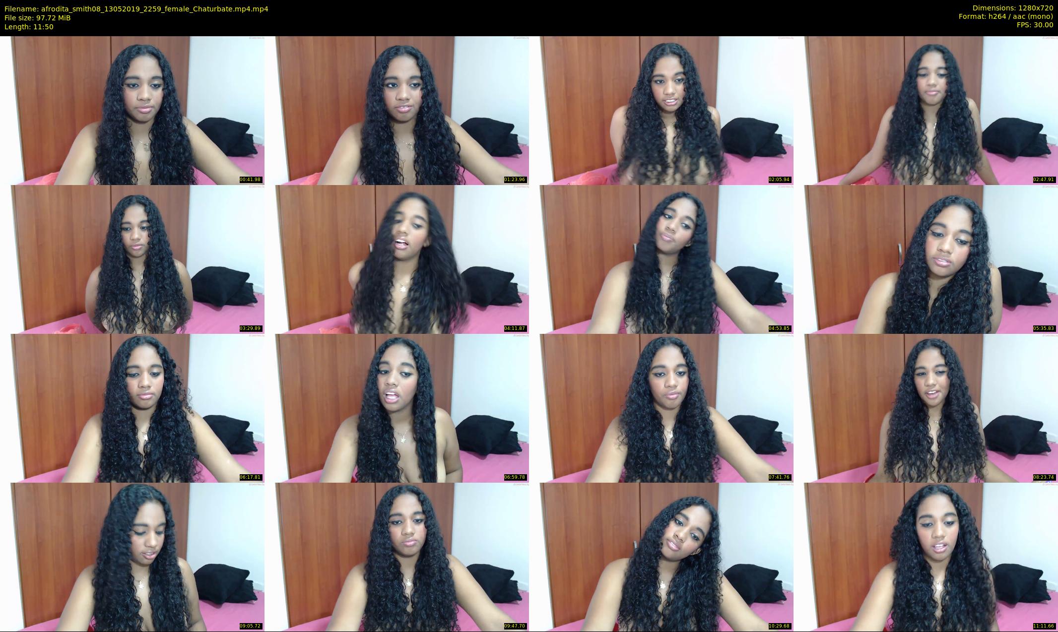 afrodita_smith08 — 12 minute Chaturbate female cam show recording, 720p, May 13, 2019
