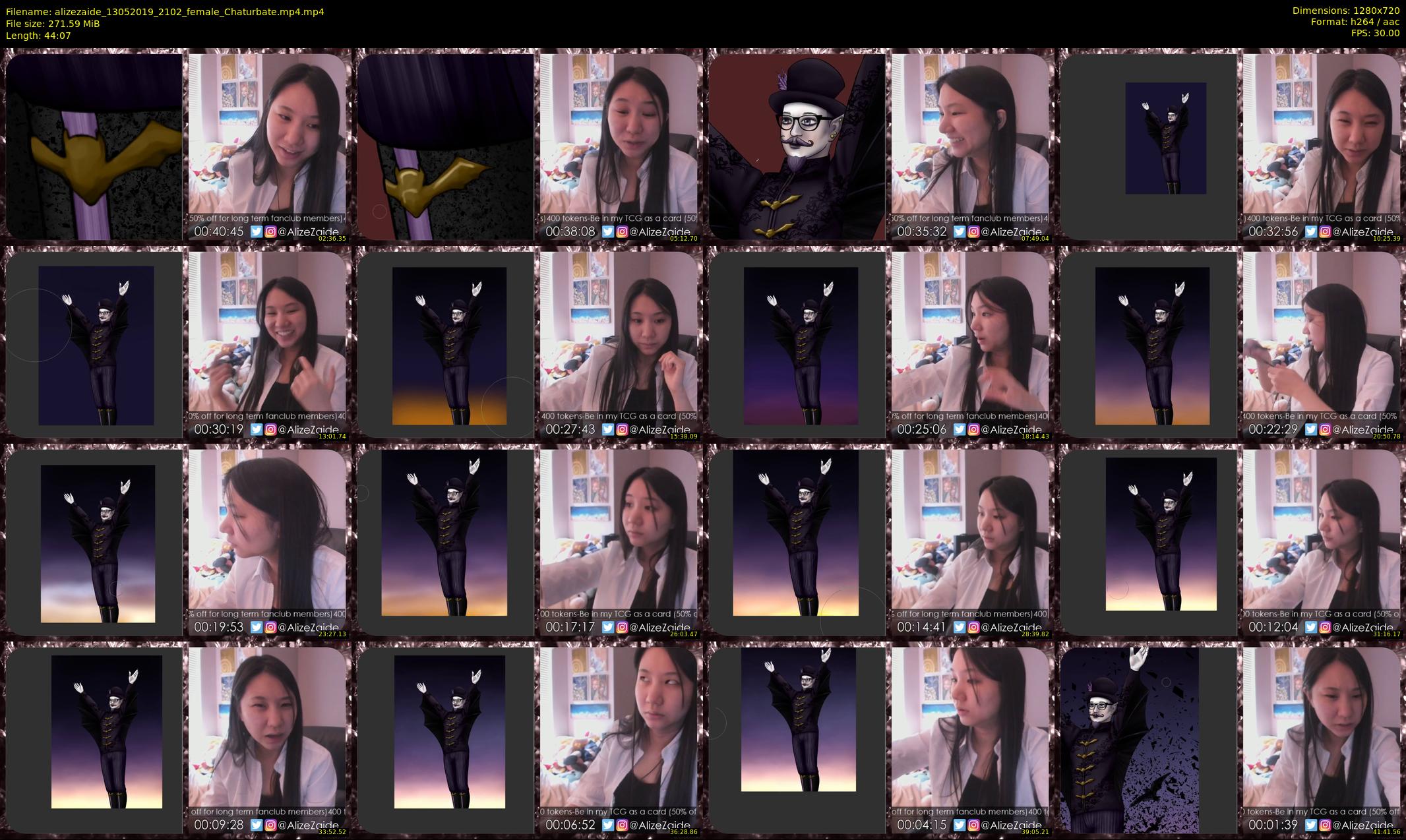 alizezaide — 45 minute Chaturbate female cam show recording, 720p, May 13, 2019