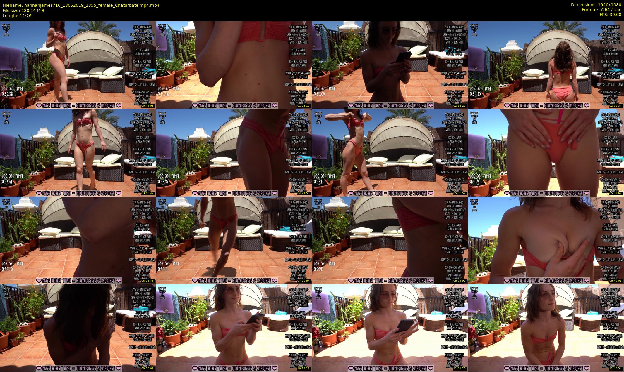 hannahjames710 — 13 minute Chaturbate female cam show recording, 1080p, May 13, 2019