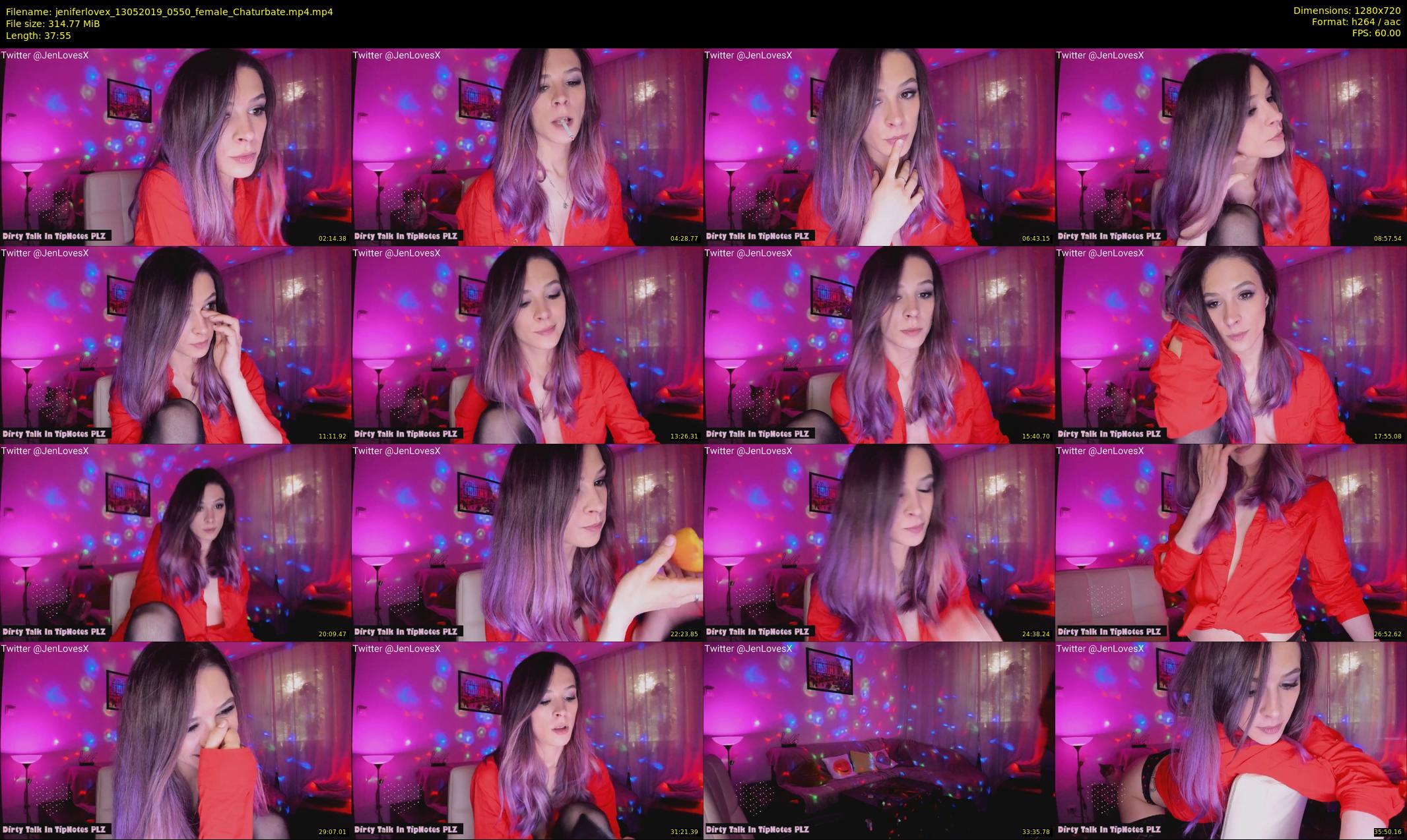 jeniferlovex — 38 minute Chaturbate female cam show recording, 720p, May 13, 2019