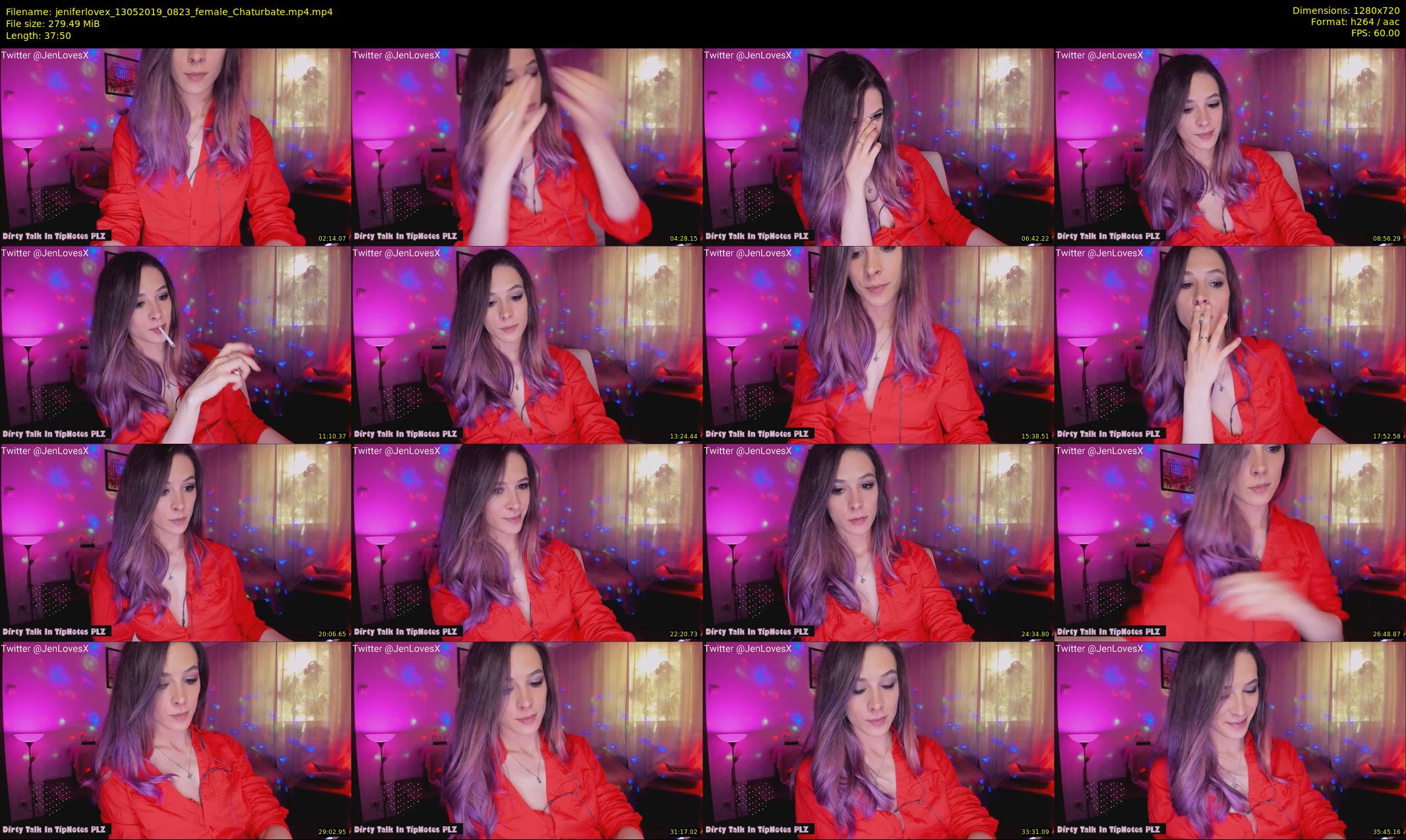 jeniferlovex — 38 minute Chaturbate female cam show recording, 720p, May 13, 2019