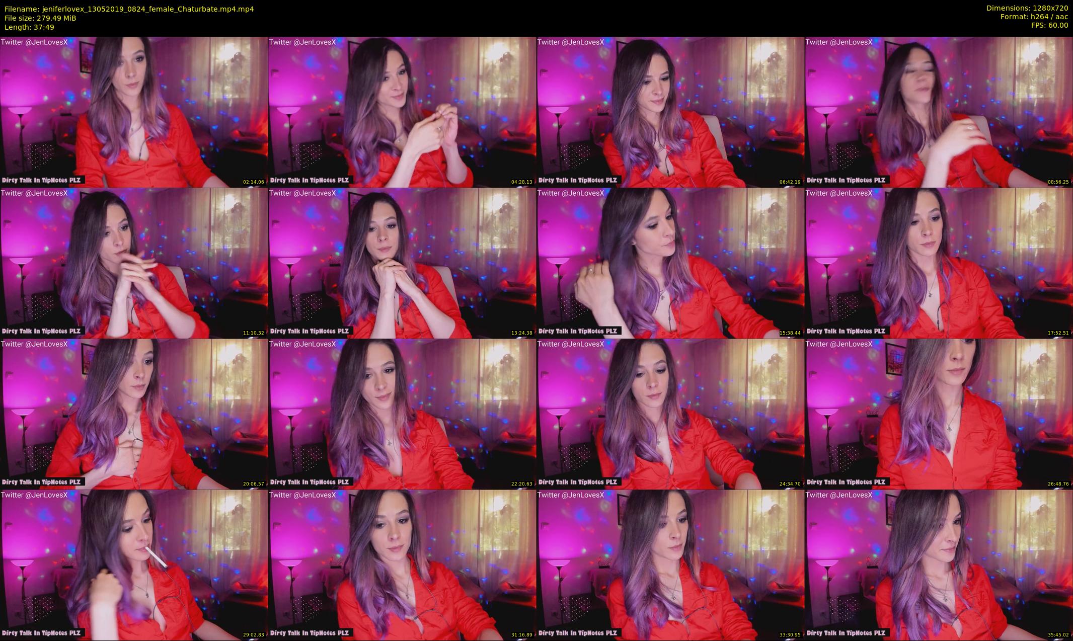 jeniferlovex — 38 minute Chaturbate female cam show recording, 720p, May 13, 2019