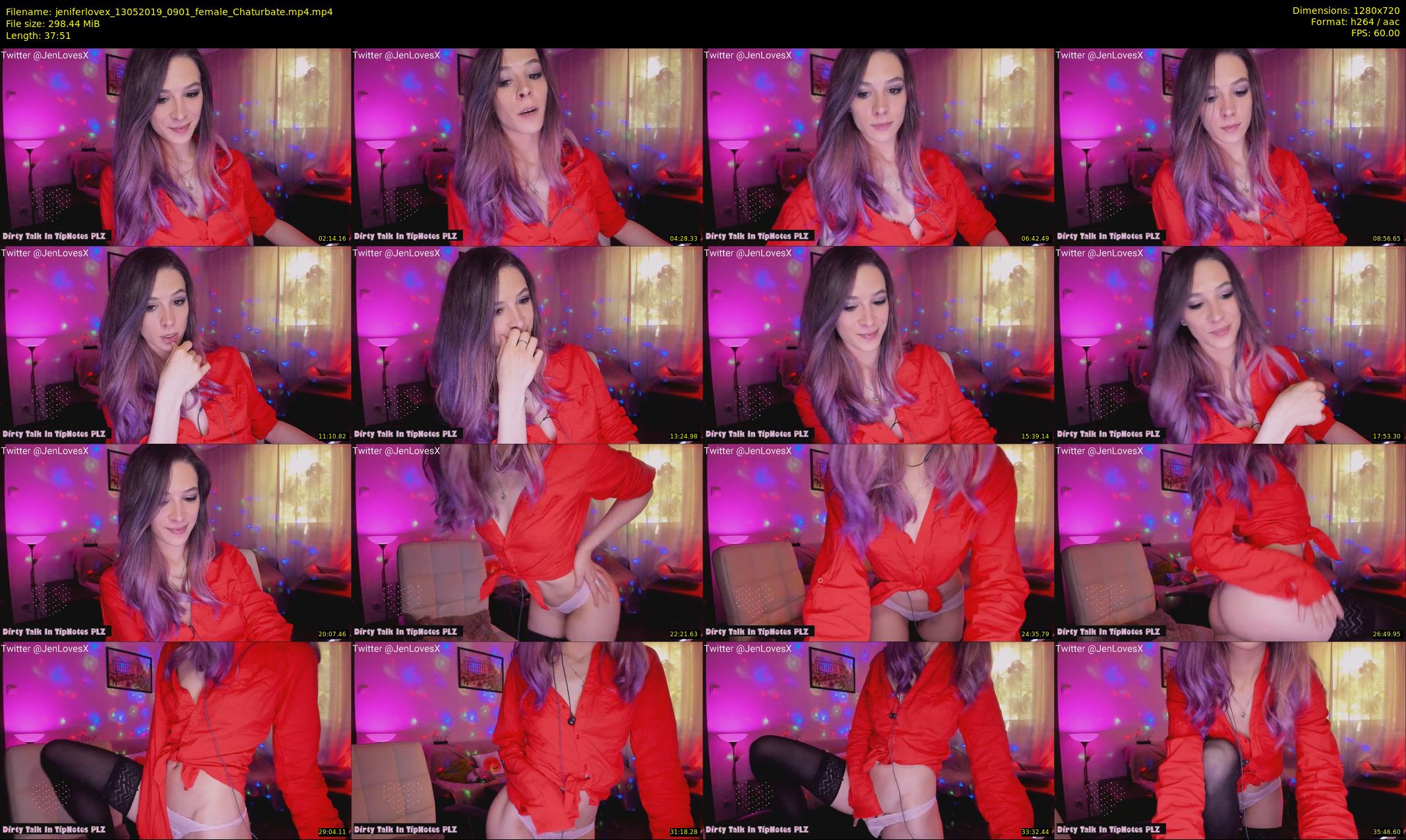 jeniferlovex — 38 minute Chaturbate female cam show recording, 720p, May 13, 2019