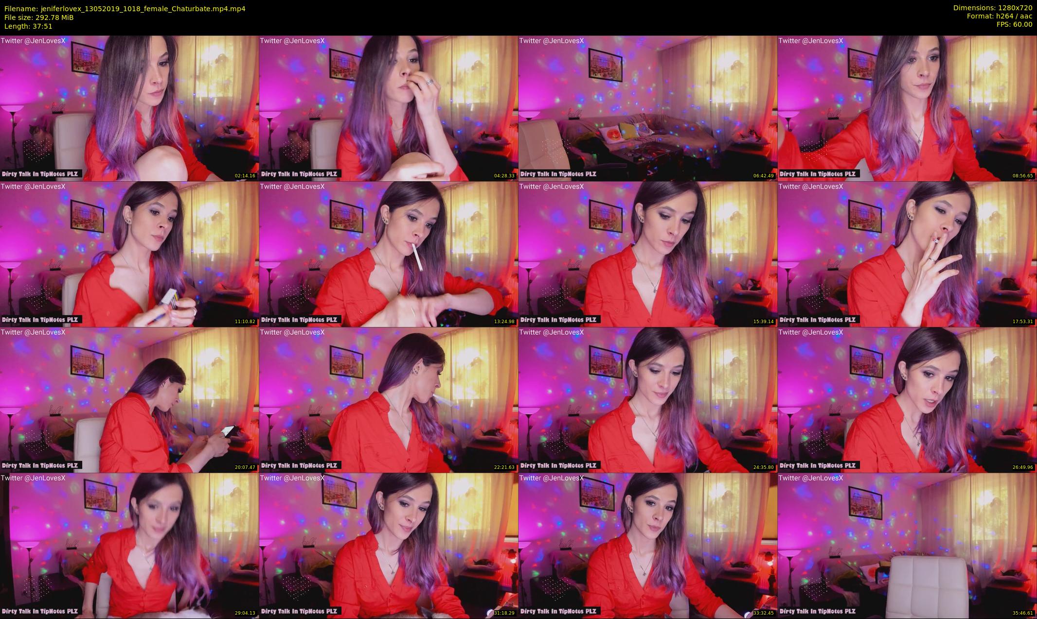 jeniferlovex — 38 minute Chaturbate female cam show recording, 720p, May 13, 2019