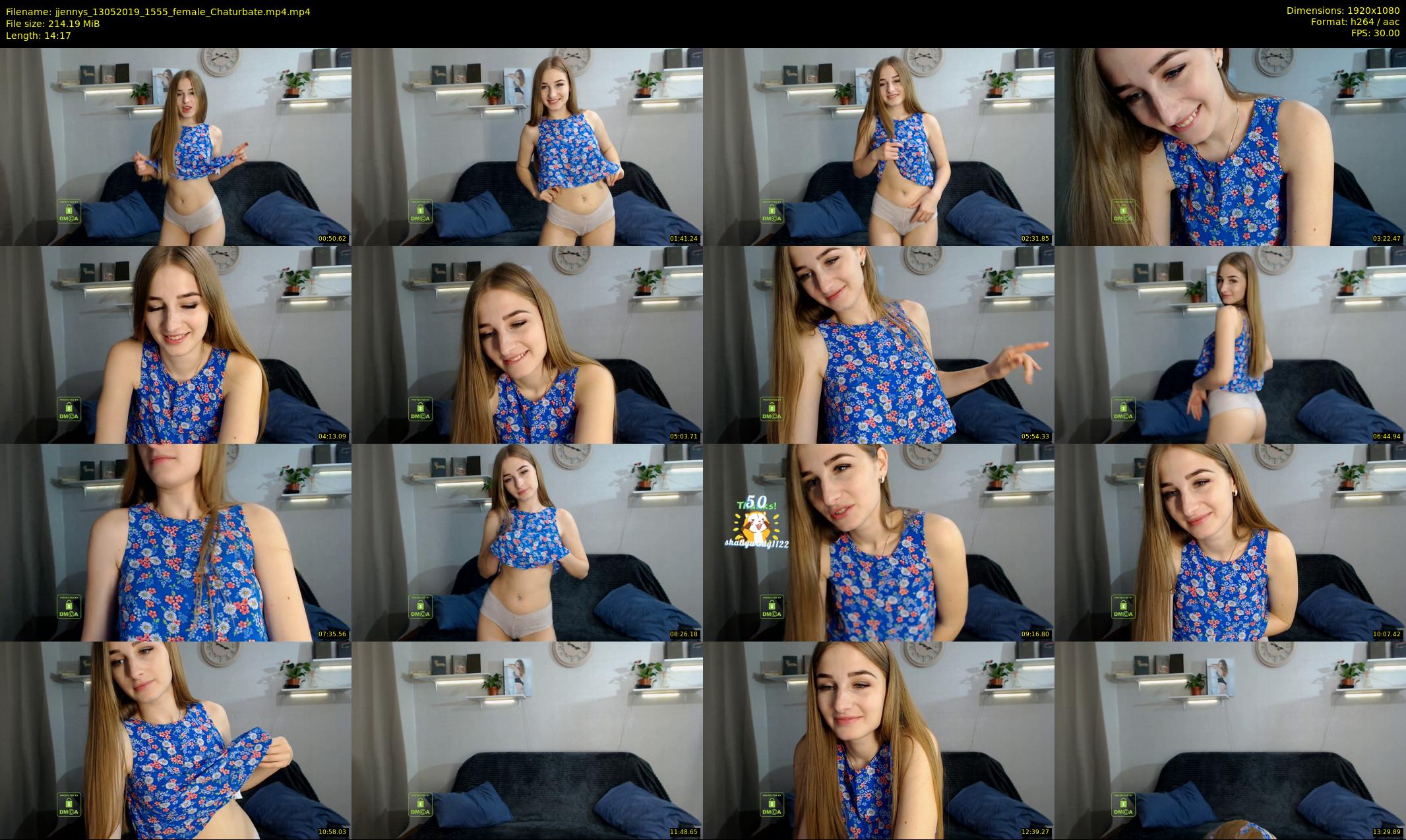 jjennys — 15 minute Chaturbate female cam show recording, 1080p, May 13, 2019
