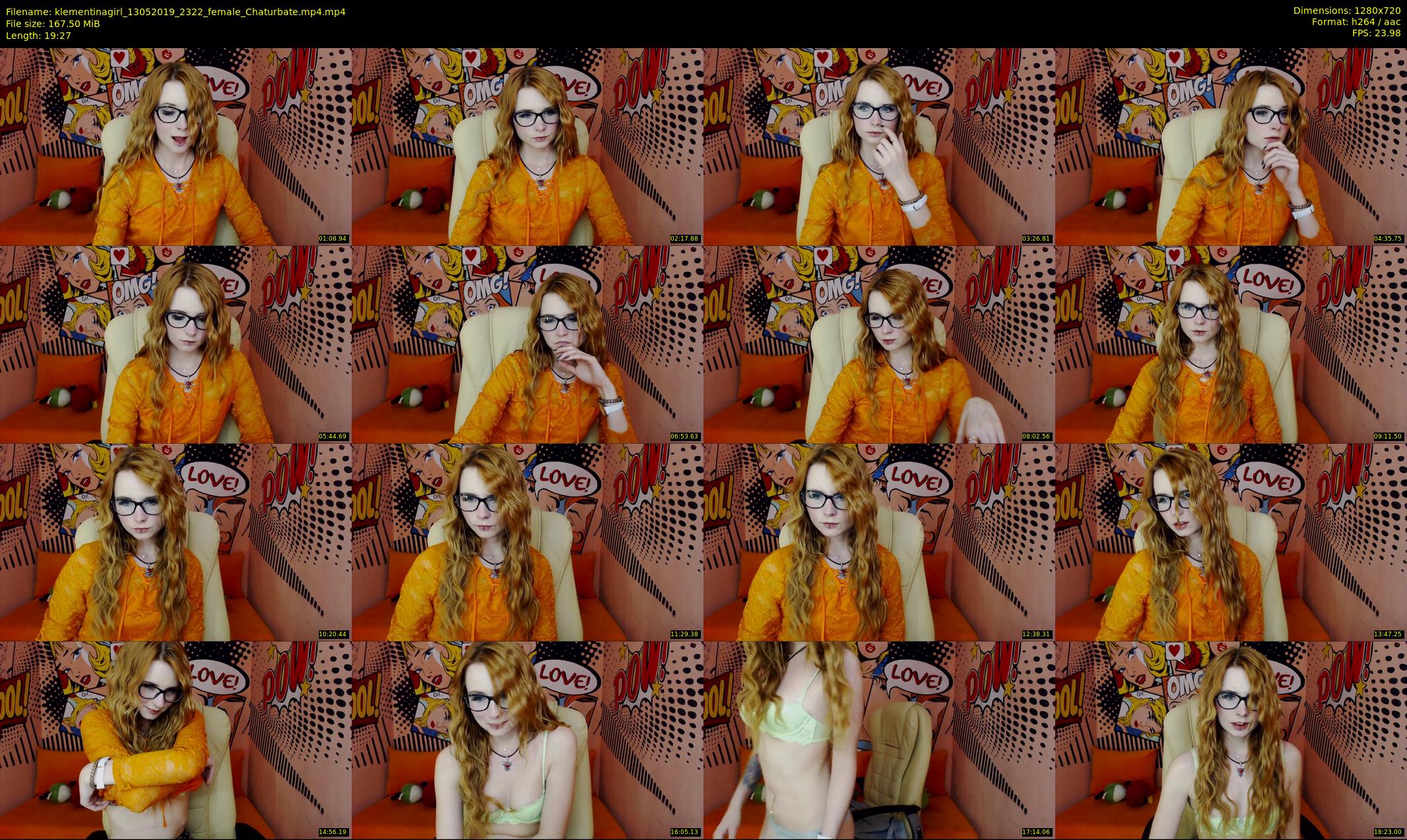 klementinagirl — 20 minute Chaturbate female cam show recording, 720p, May 13, 2019