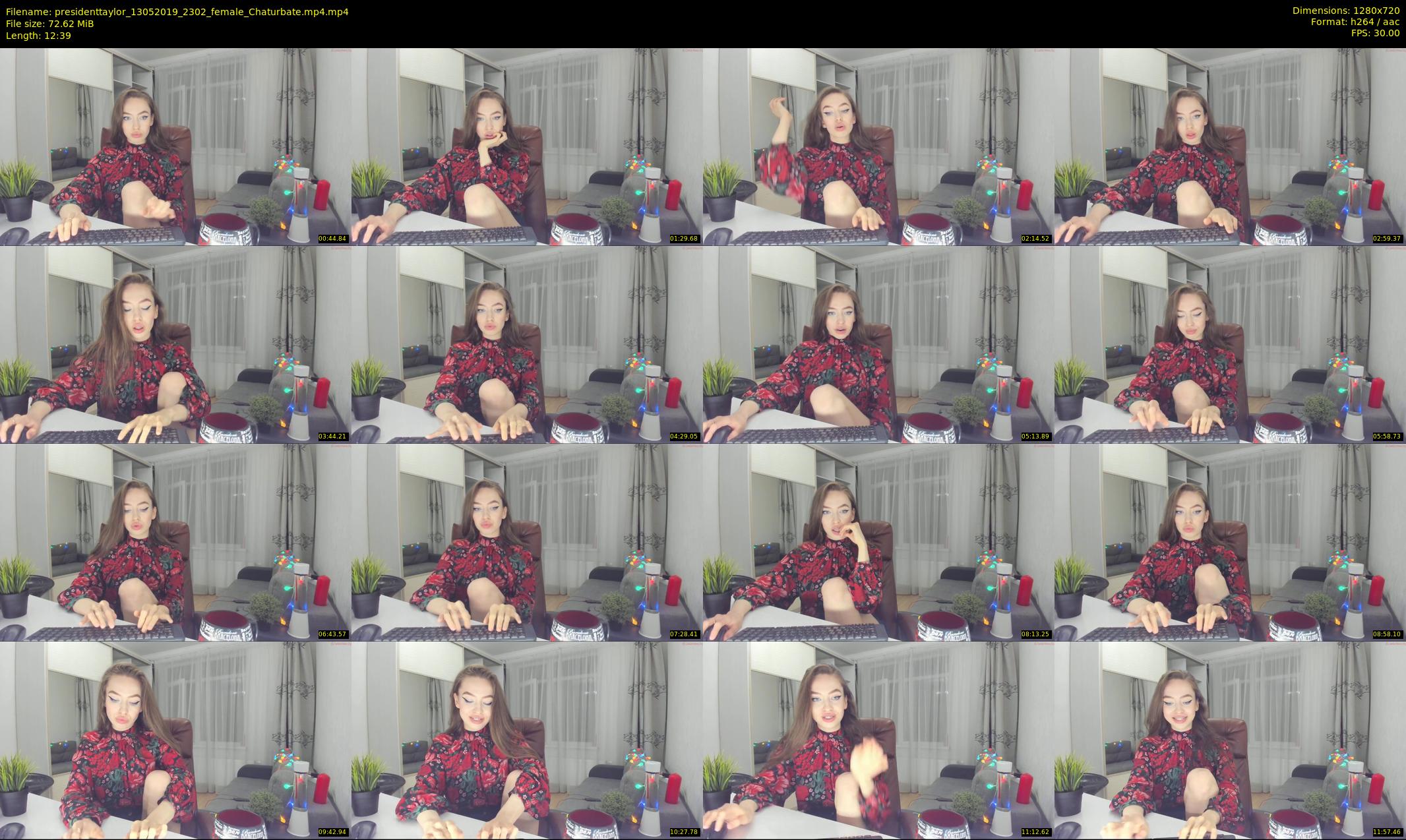 presidenttaylor — 13 minute Chaturbate female cam show recording, 720p, May 13, 2019
