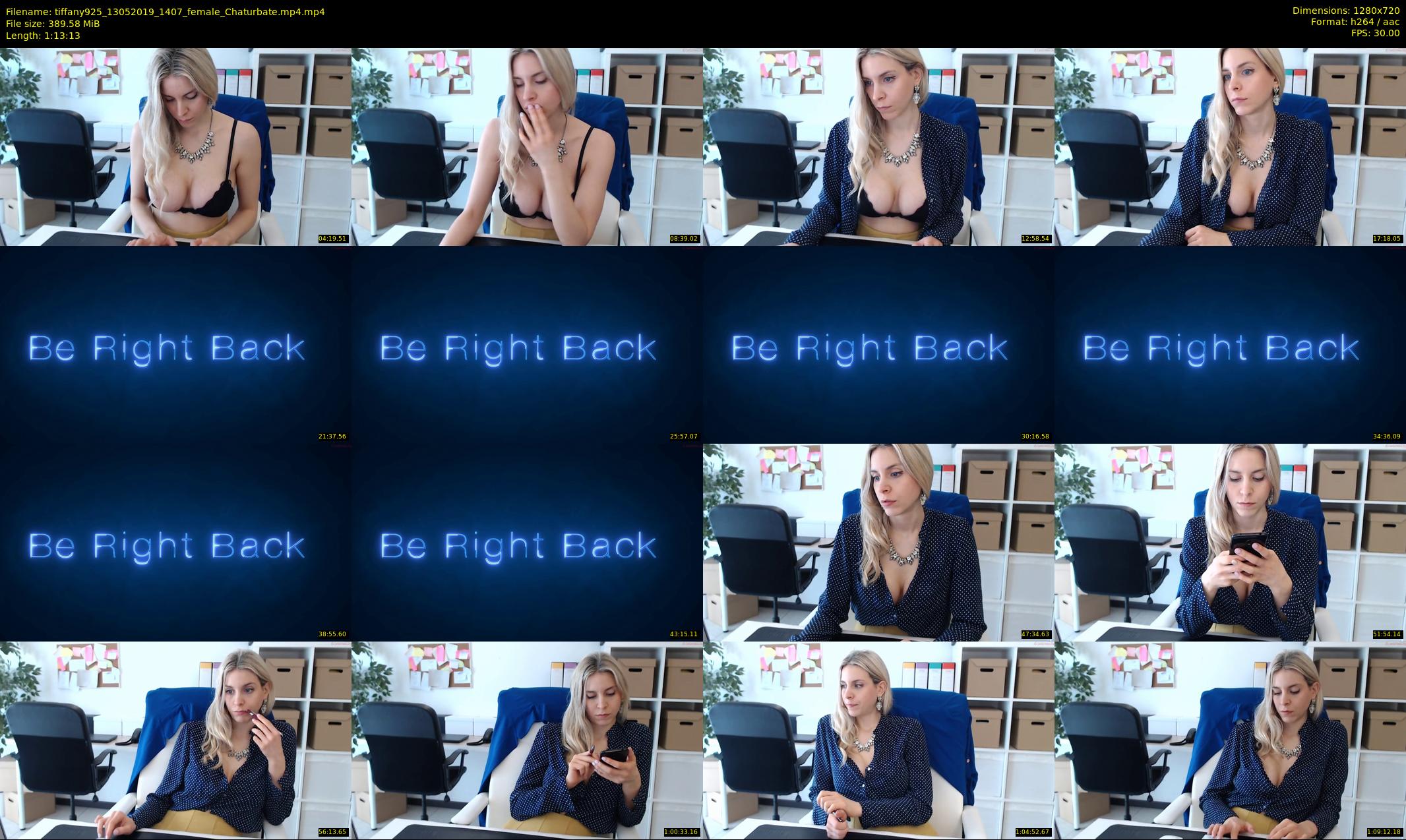 tiffany925 — 74 minute Chaturbate female cam show recording, 720p, May 13, 2019