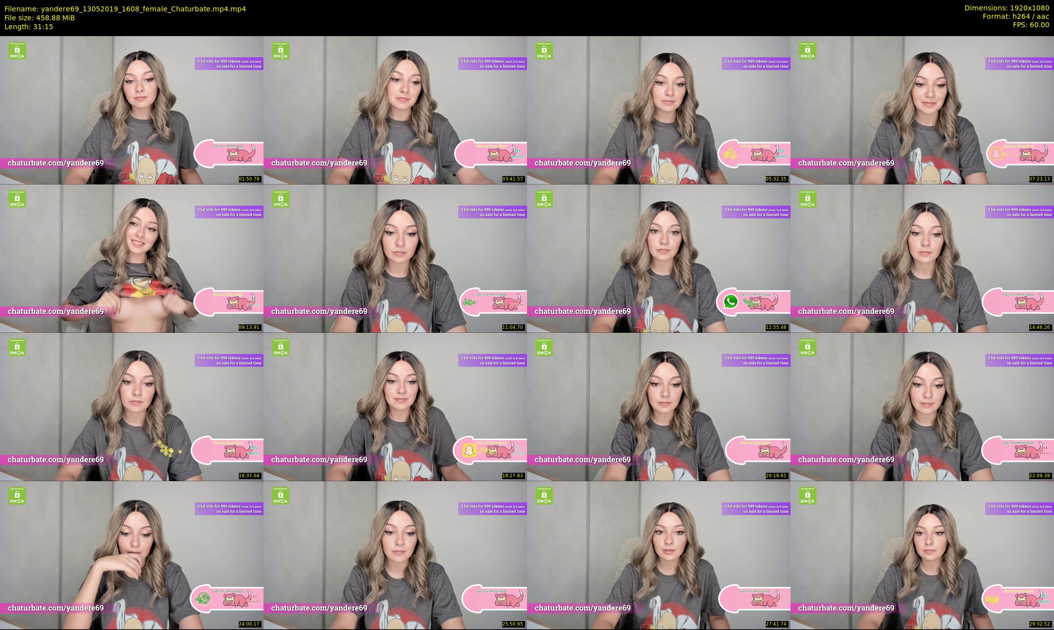 yandere69 — 32 minute Chaturbate female cam show recording, 1080p, May 13, 2019