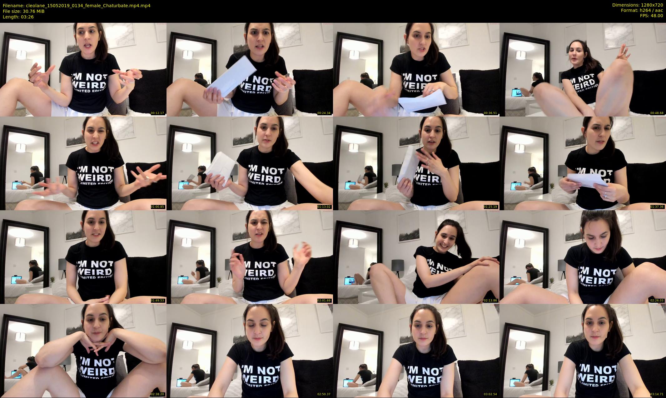 cleolane — 4 minute Chaturbate female cam show recording, 720p, May 15, 2019