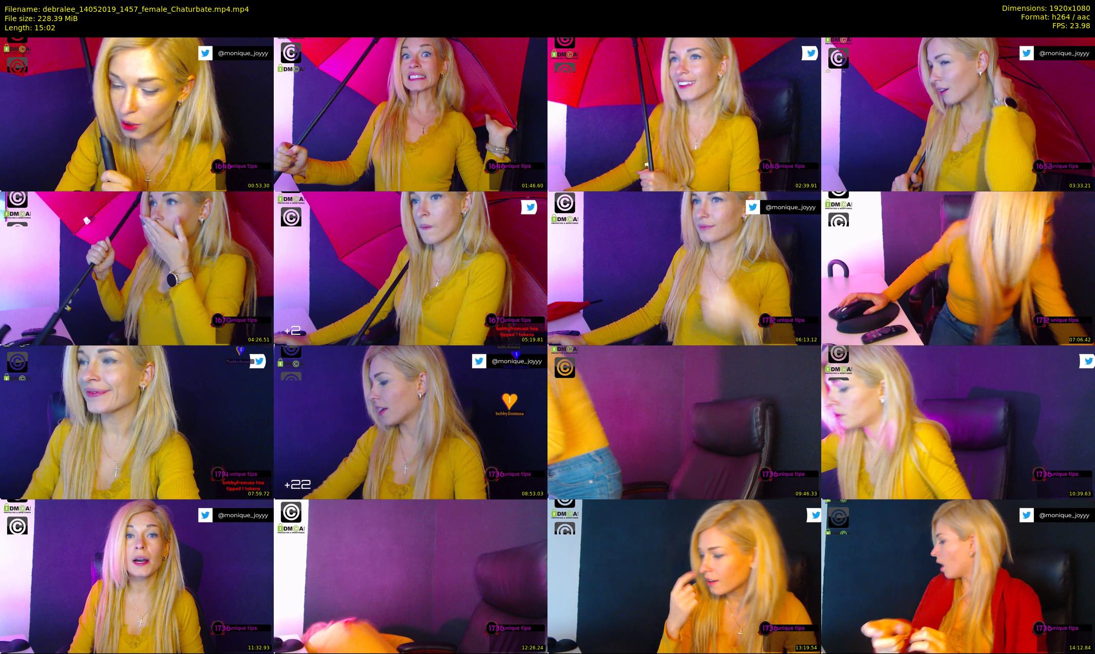 debralee — 16 minute Chaturbate female cam show recording, 1080p, May 14, 2019