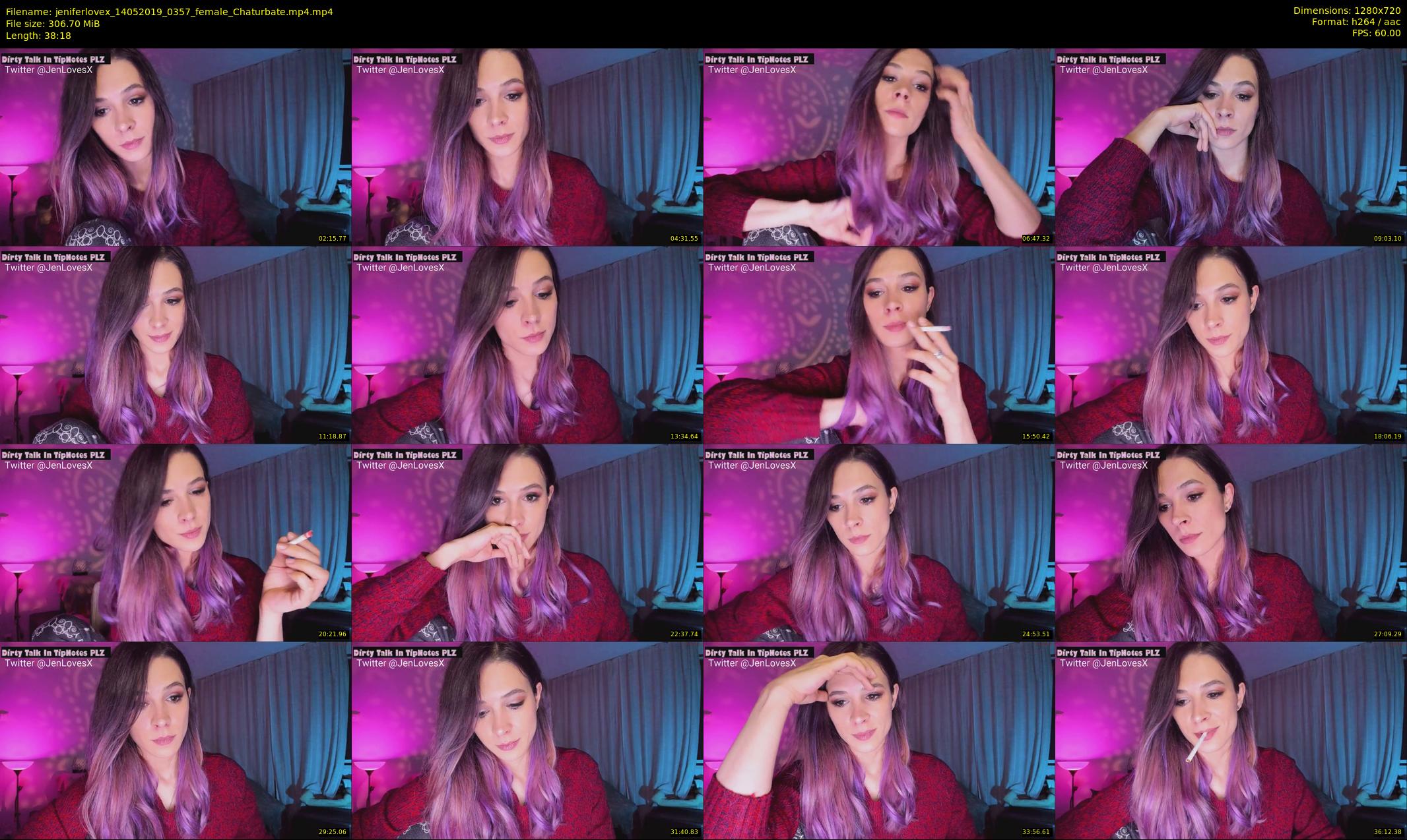 jeniferlovex — 39 minute Chaturbate female cam show recording, 720p, May 14, 2019