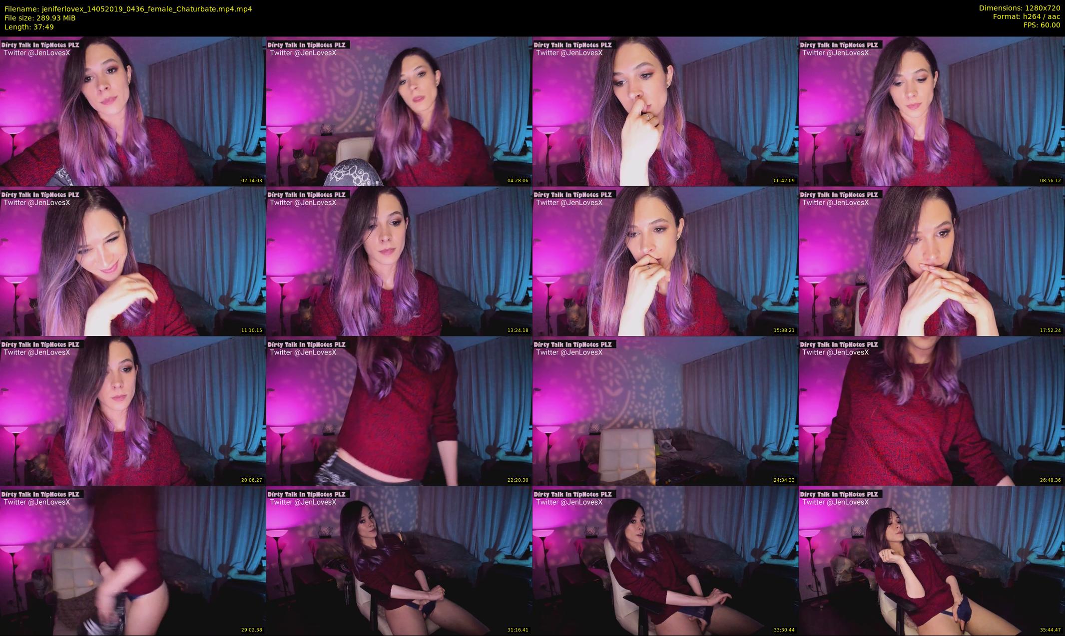 jeniferlovex — 38 minute Chaturbate female cam show recording, 720p, May 14, 2019