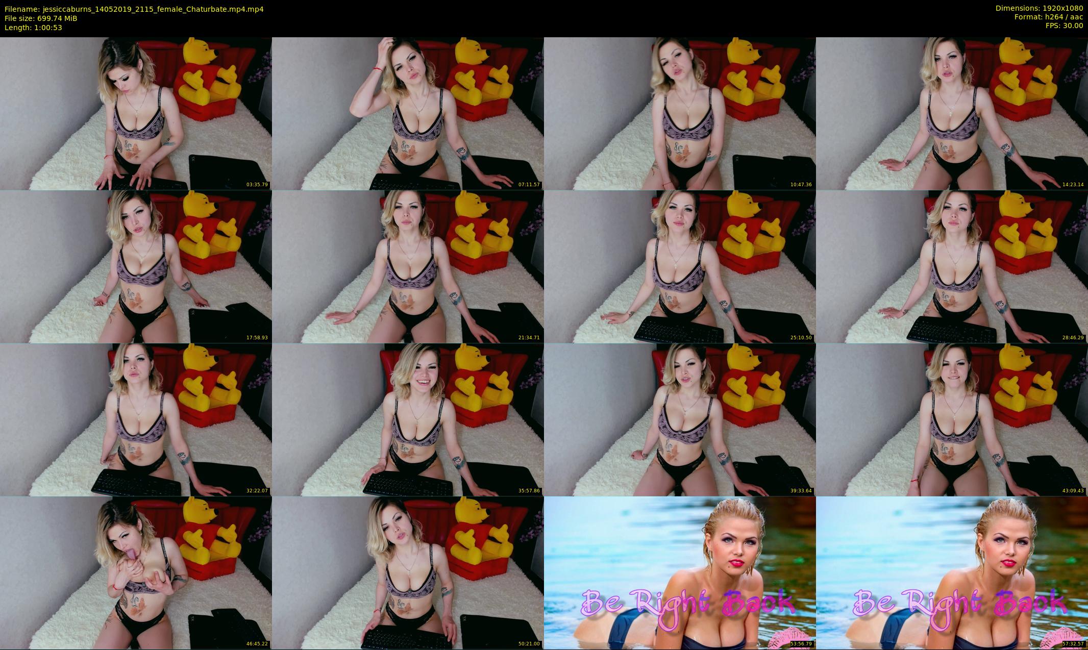jessiccaburns — 61 minute Chaturbate female cam show recording, 1080p, May 14, 2019
