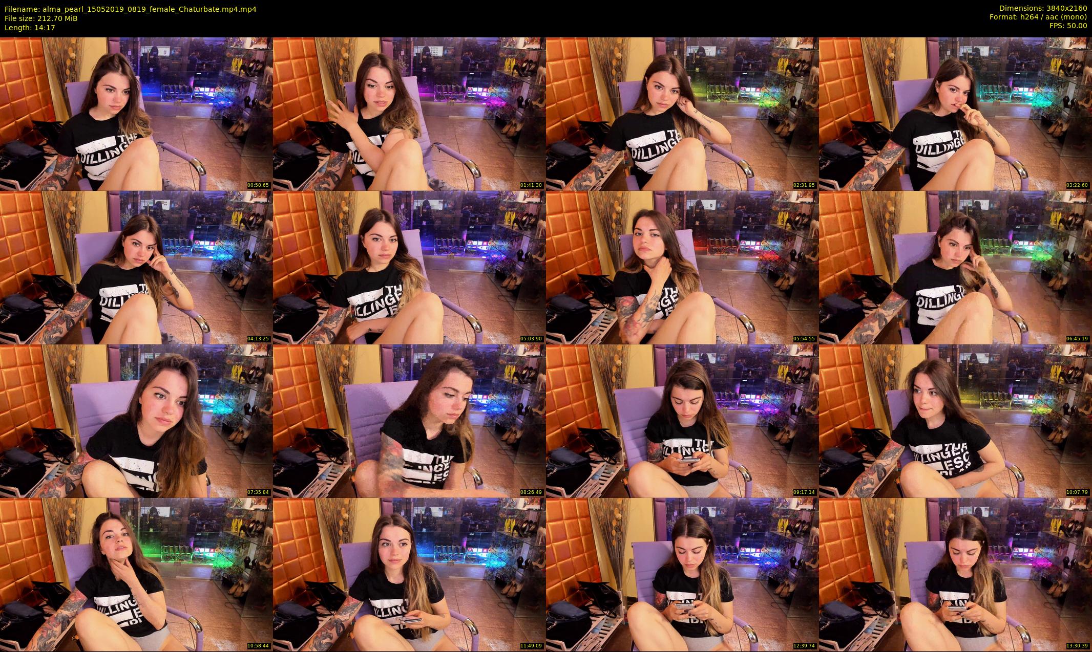 alma_pearl — 15 minute Chaturbate female cam show recording, 4K, May 15, 2019